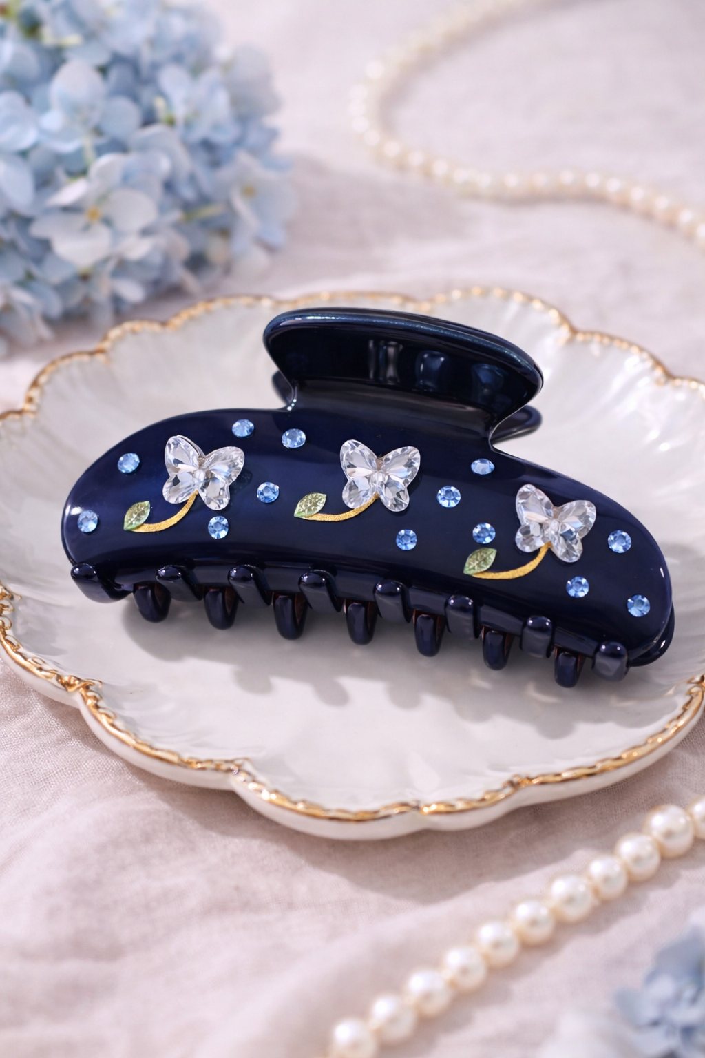 Midnight Butterfly Claw Clip