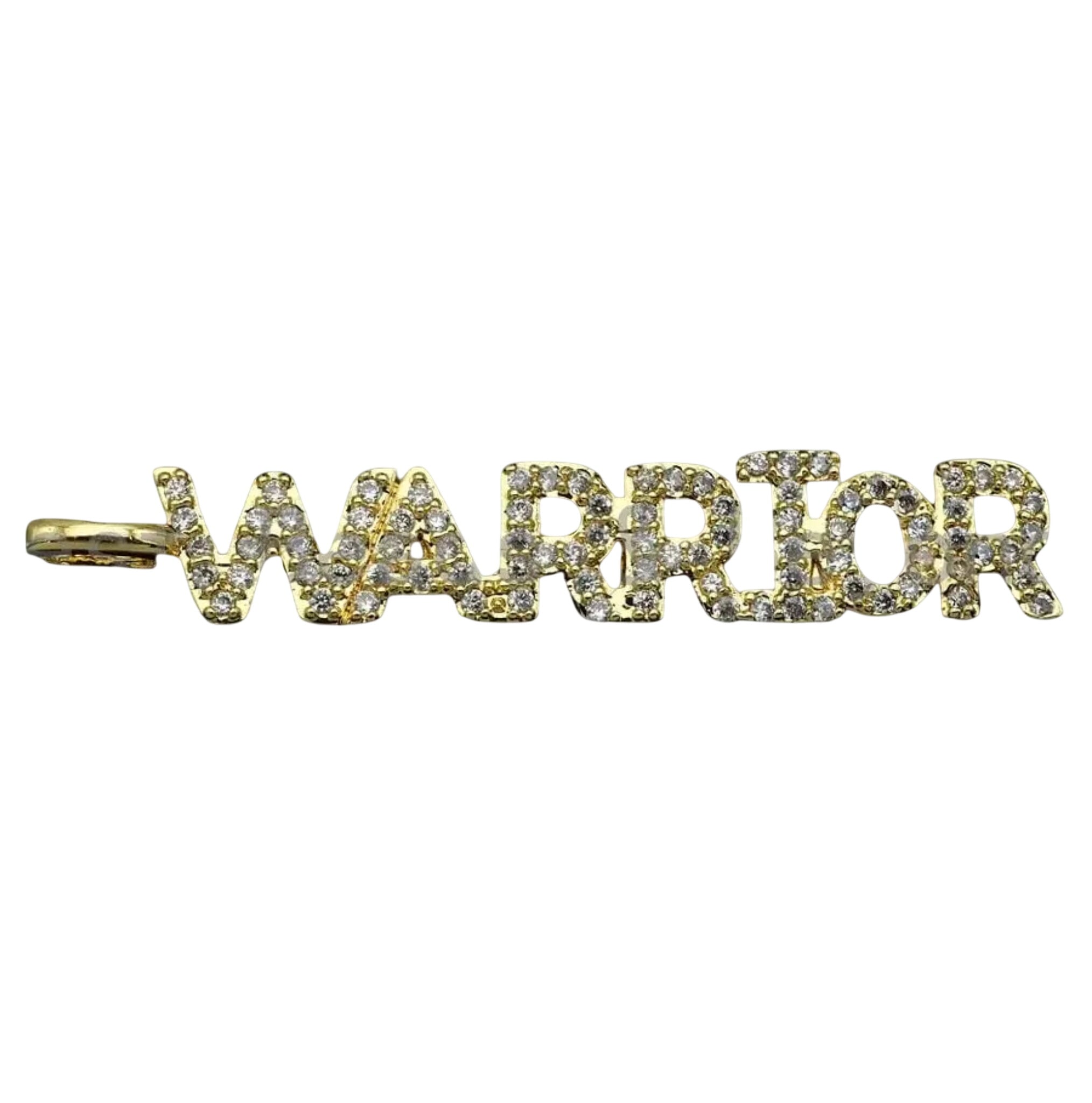 Private label Cz Micro Pave Warrior charm, silver-toned jewelry charm with sparkling cubic zirconia accents.