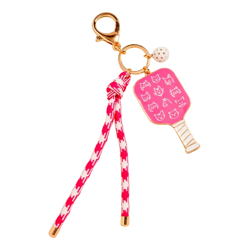 Private Vendor sardine pickleball paddle bag charm with knot strap, keychain accessory, and decorative design for sports bags.