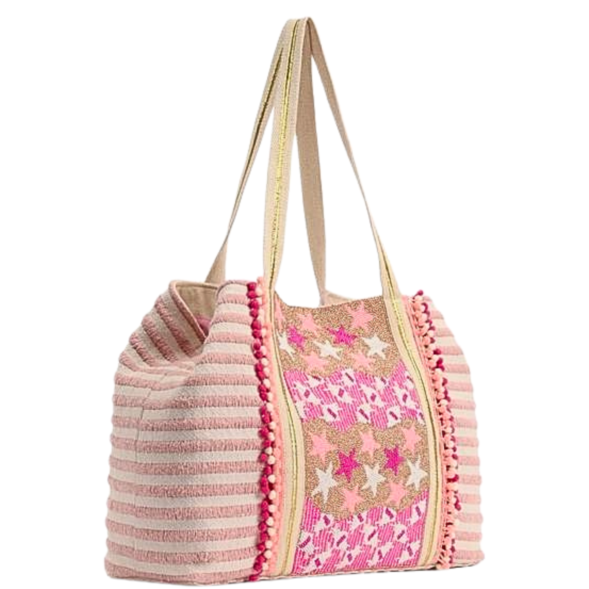 Pink Starry Embellished Tote