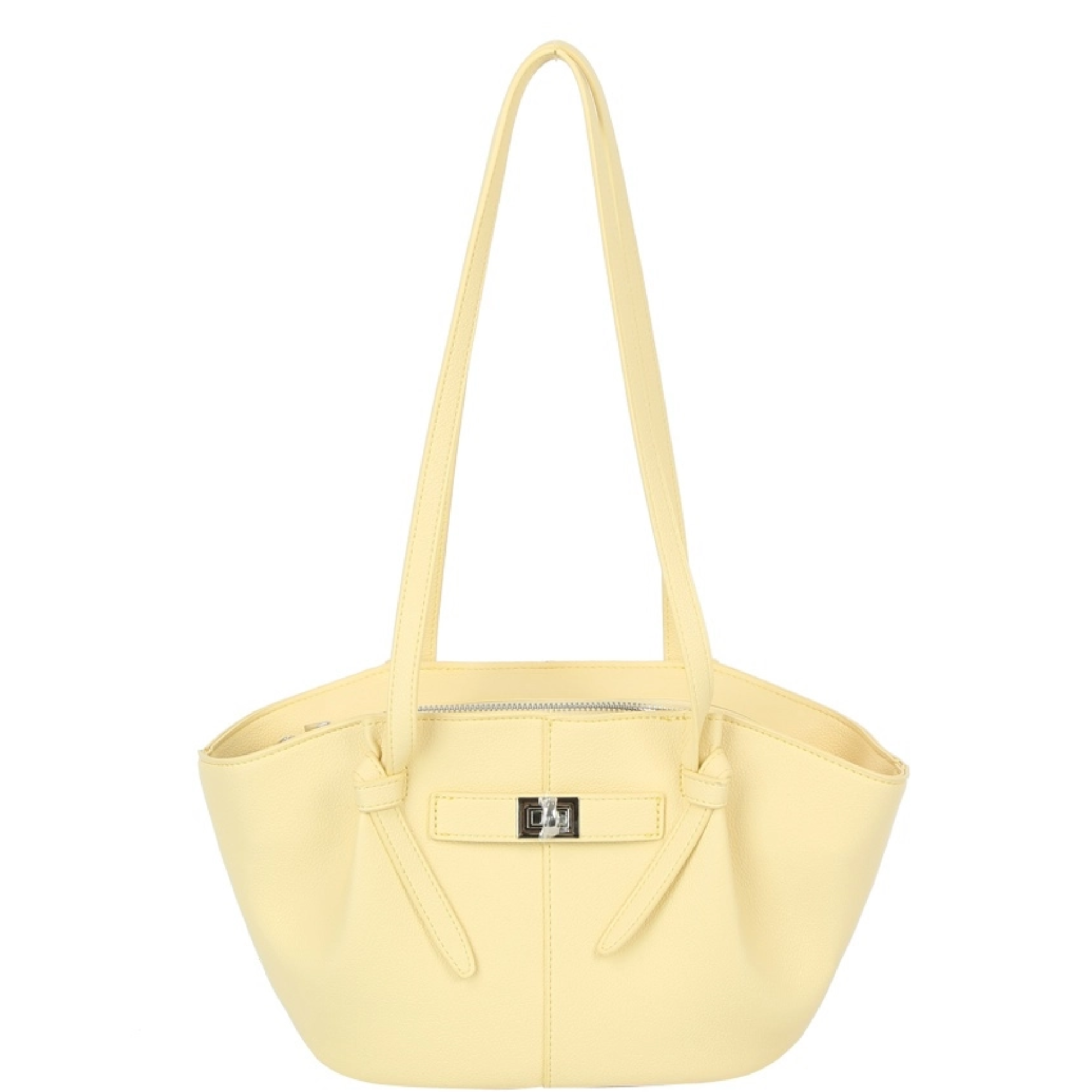 Twist Lock Winged Shoulder Tote Bag