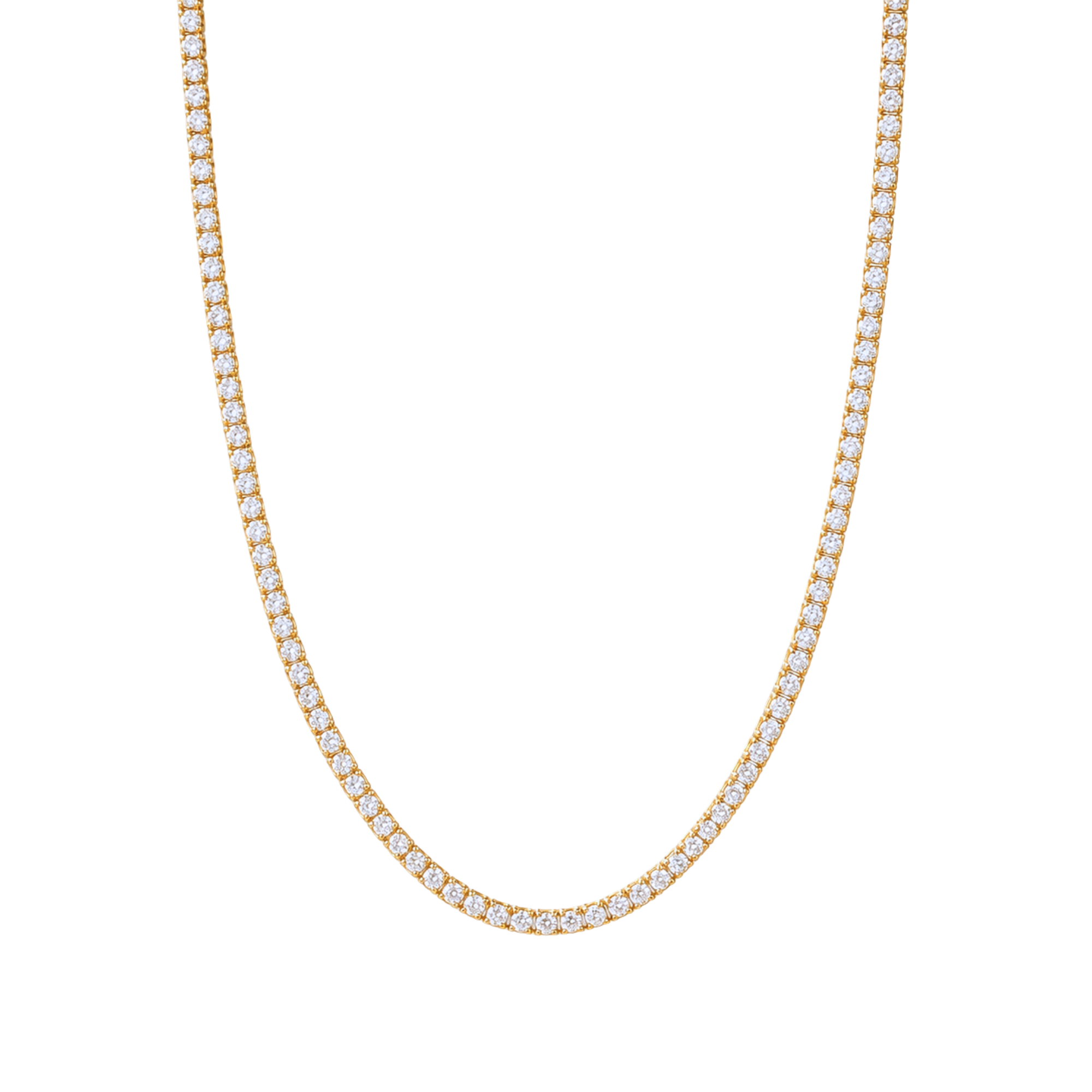 2MM 3 Prong Tennis Necklace 16"