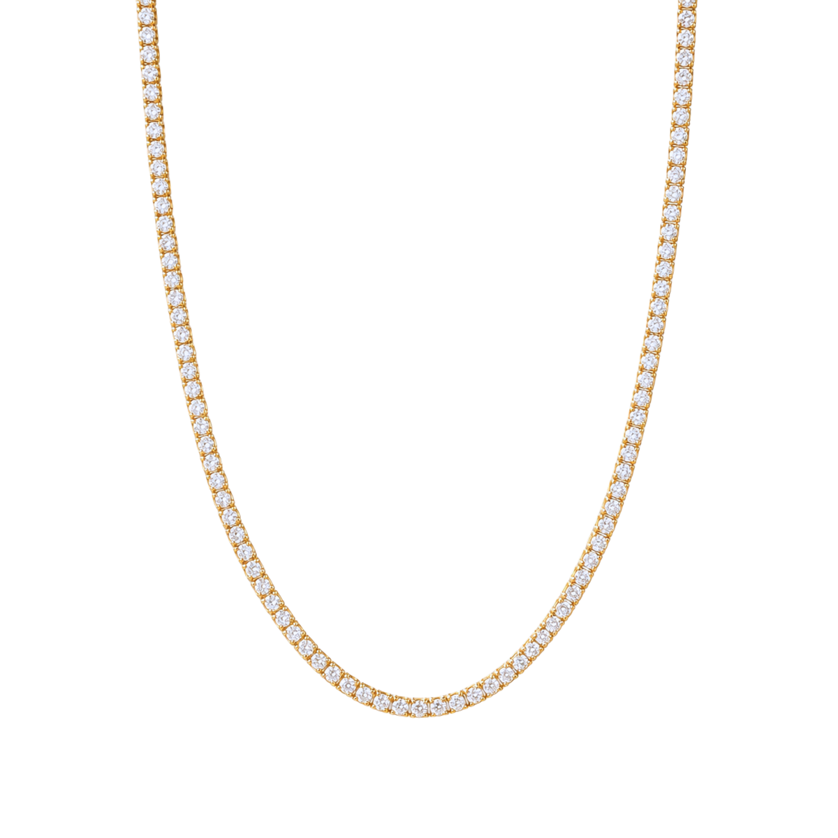 2MM 3 Prong Tennis Necklace 16