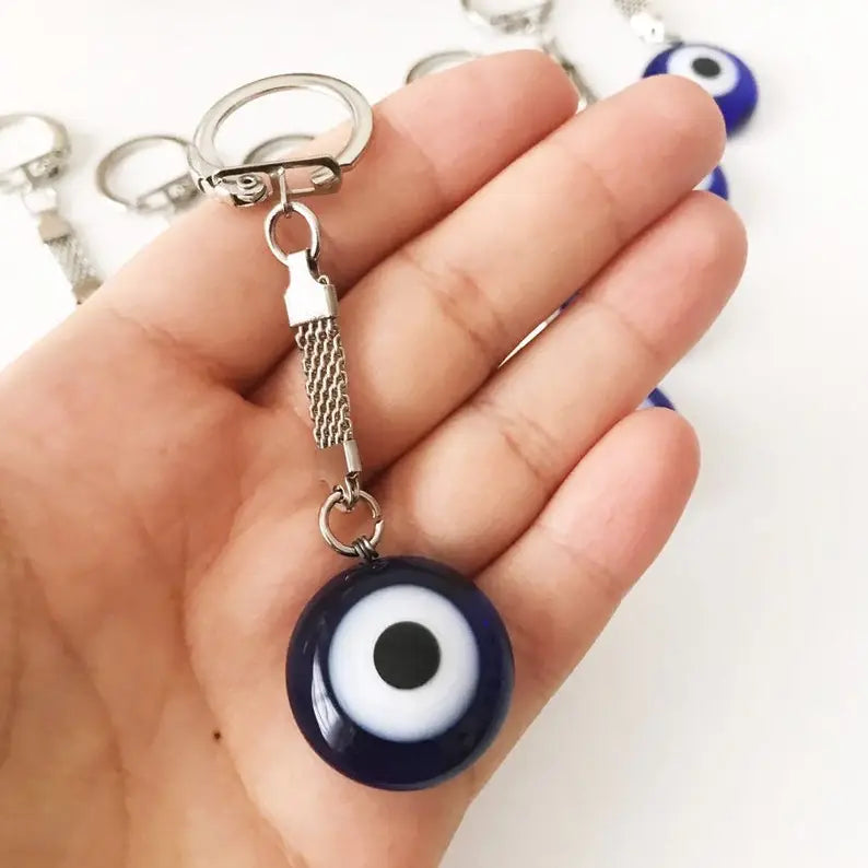 lucky evil eye greek keychain