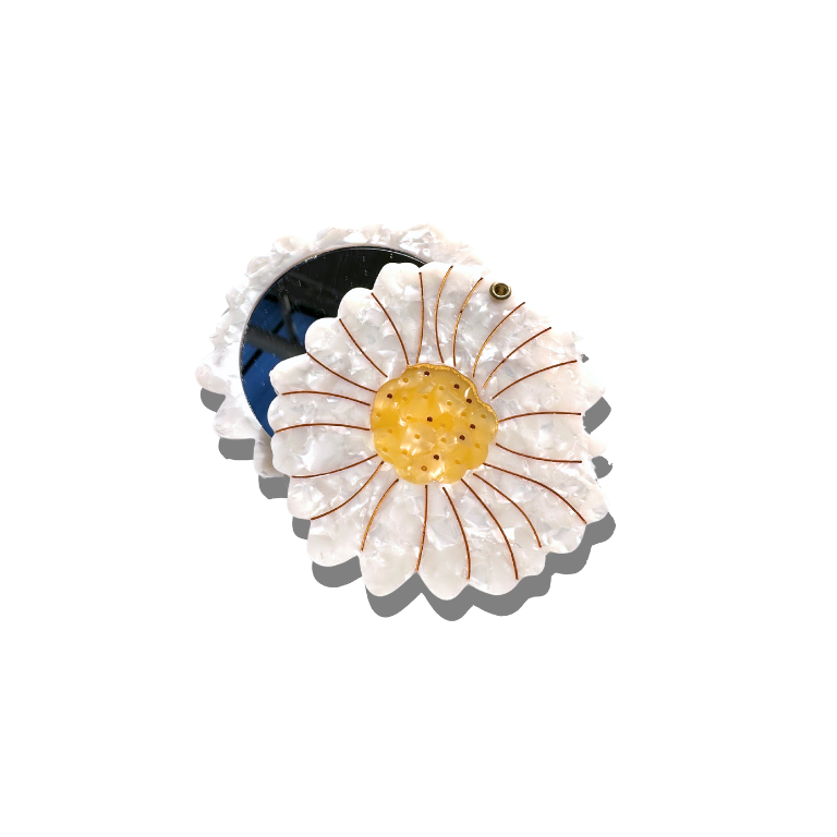 Hand-painted Daisy Compact Mirror | Eco-Friendly