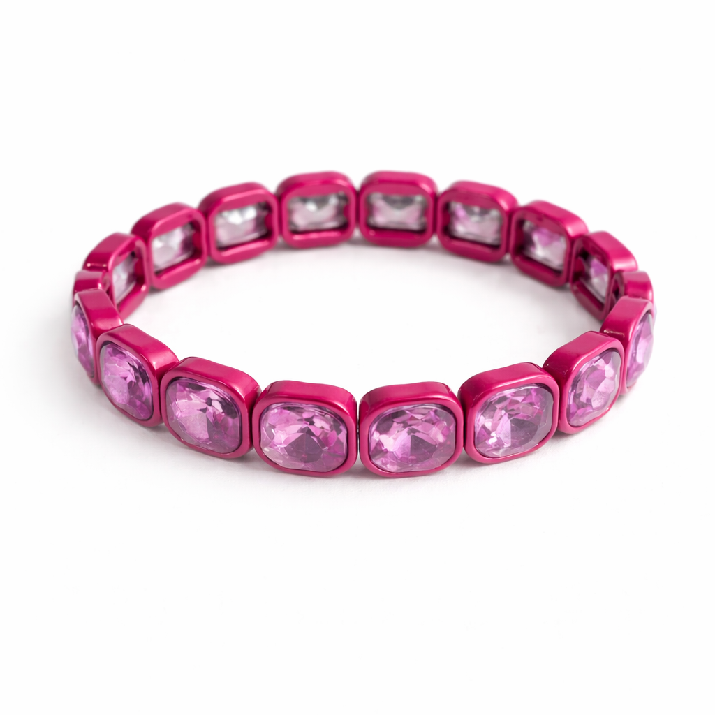 BELJOY Gigi Gemstone Bracelet featuring colorful gemstones on a delicate chain, elegantly displayed on a soft background.