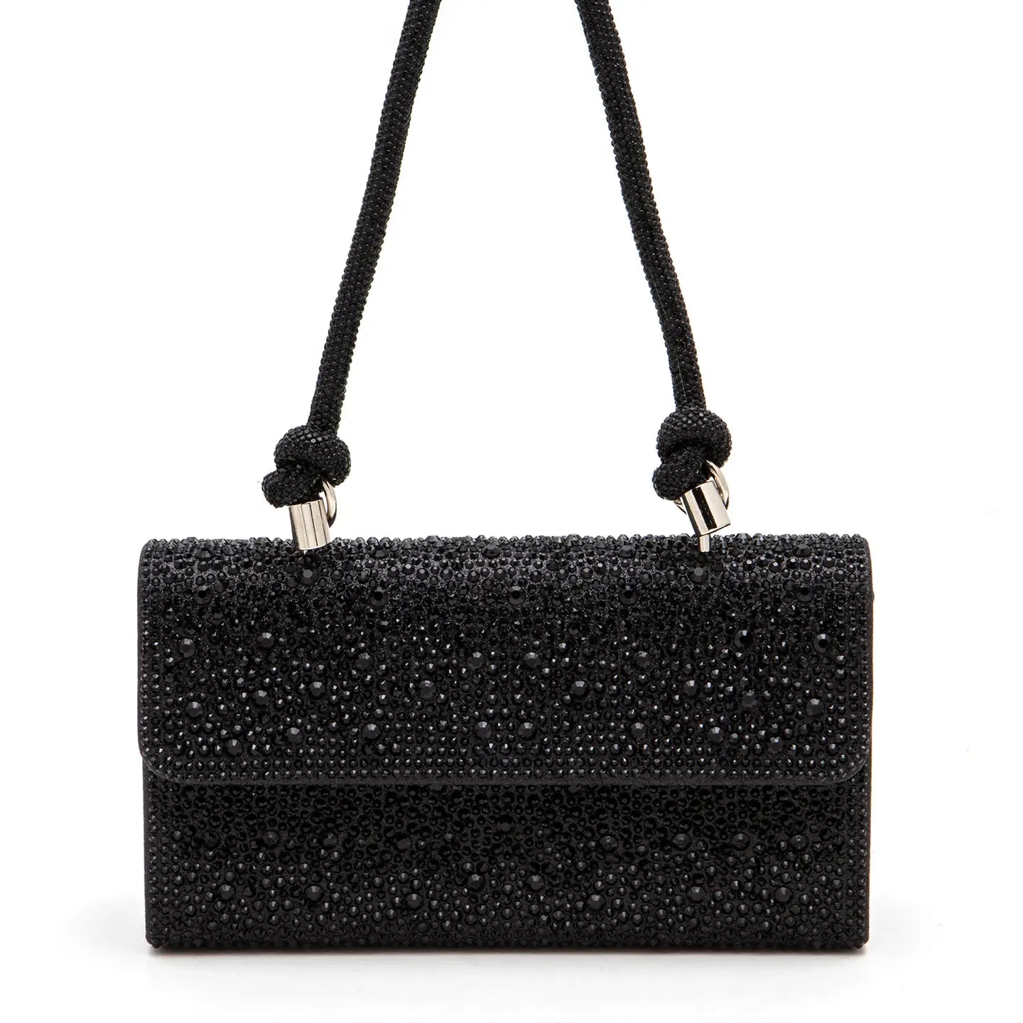 Rhinestone Top Handle Convertible Evening Bag