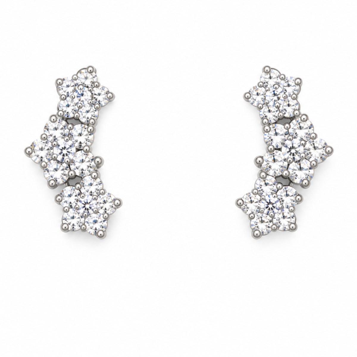 Private label star ear climbers earrings featuring delicate star-shaped design, made for stylish and elegant ear embellishments.