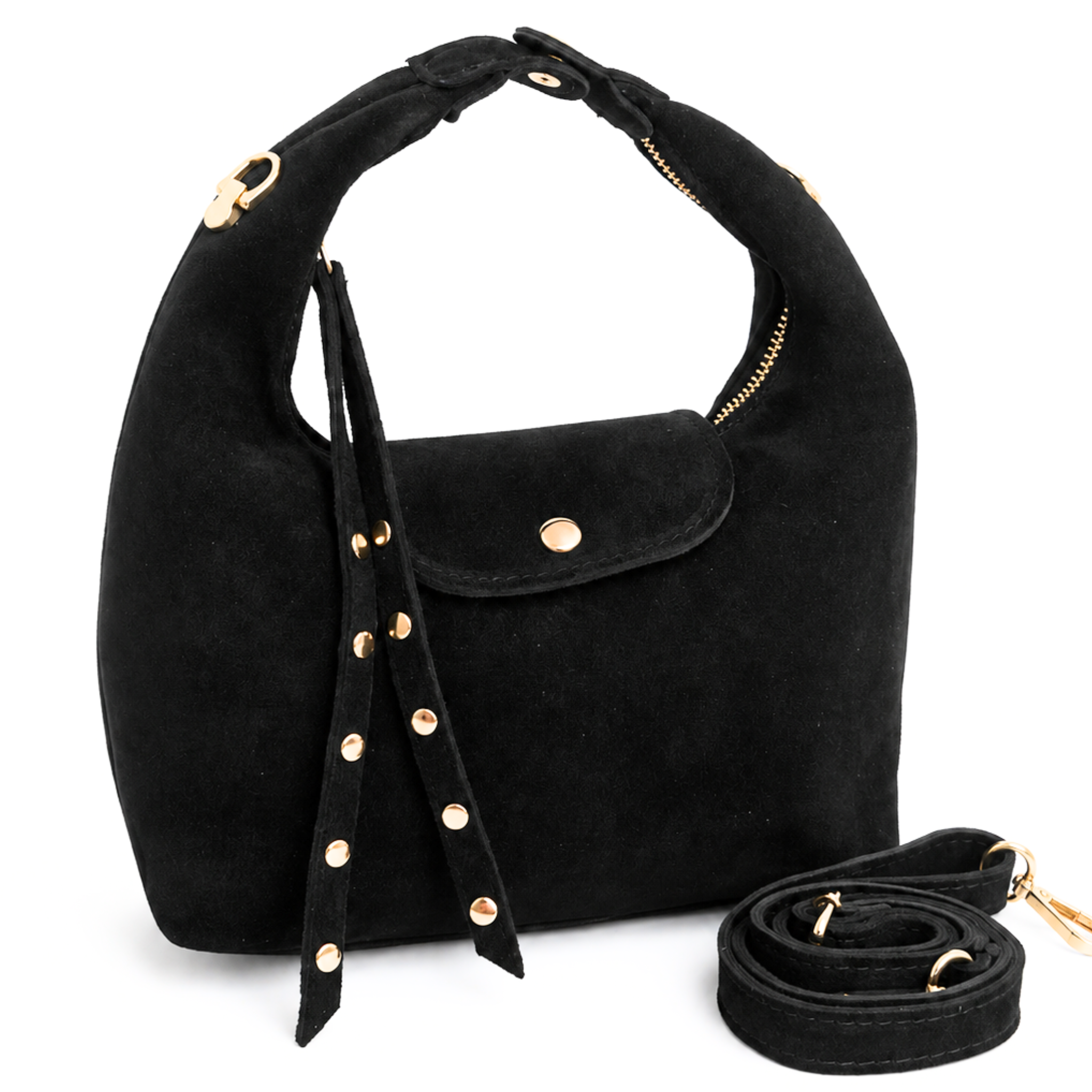 Jade Suede Top Handle Bag