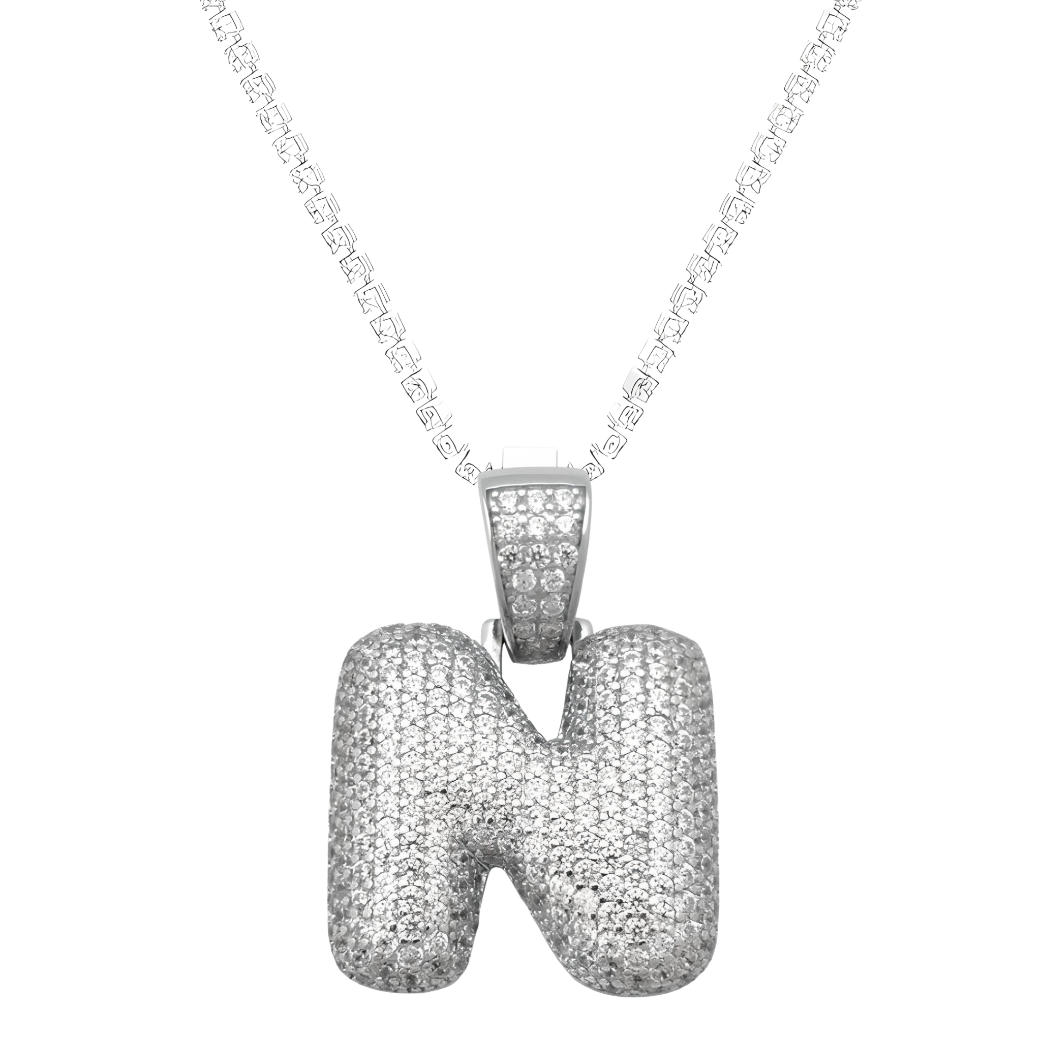 Crystal Bubble Initial necklace