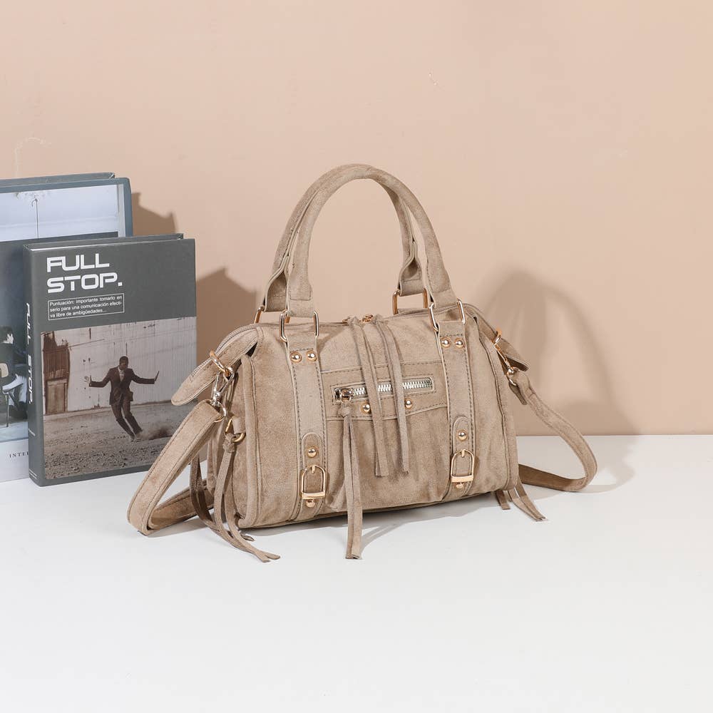 Skyla Small Golden Suede Crossbody