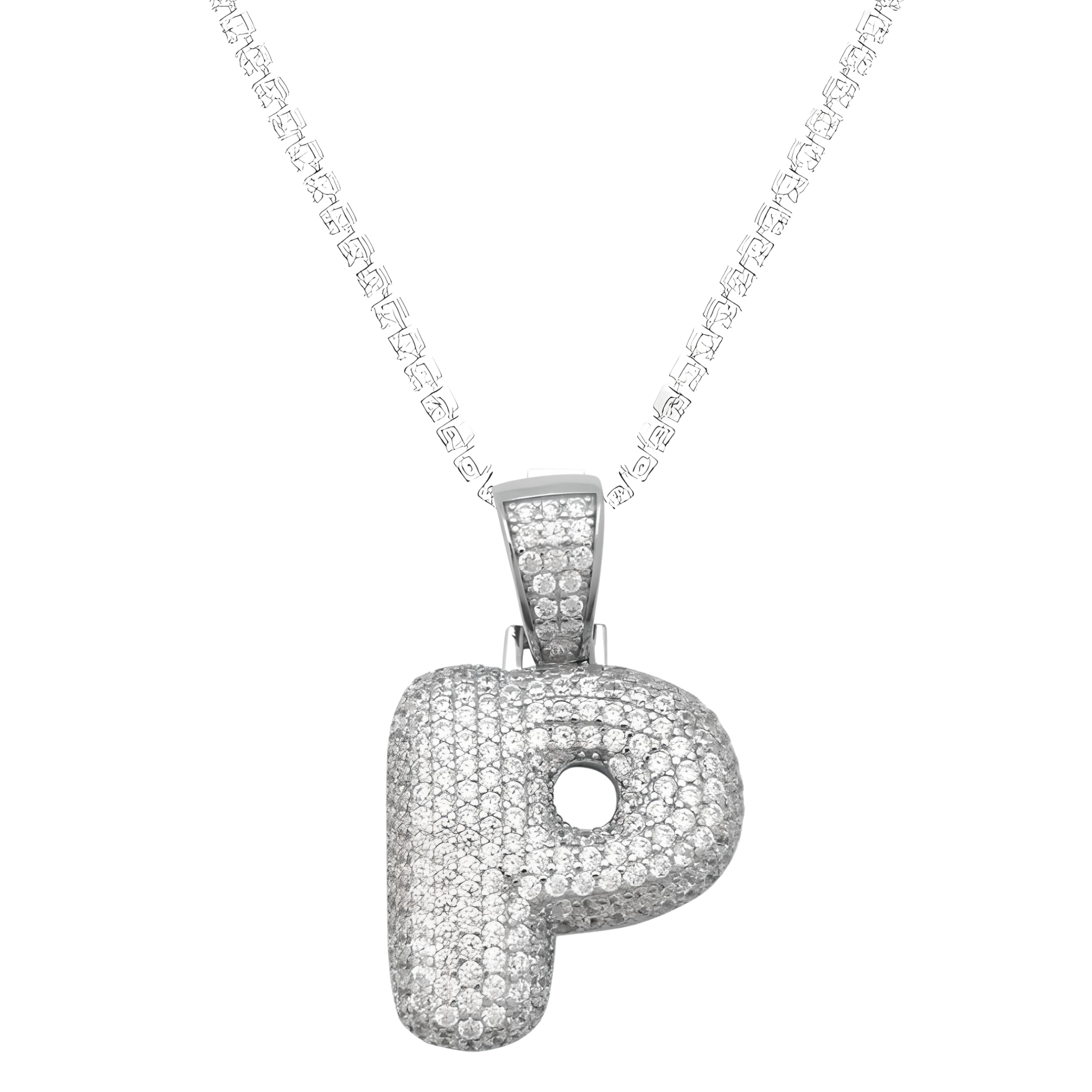 Crystal Bubble Initial necklace