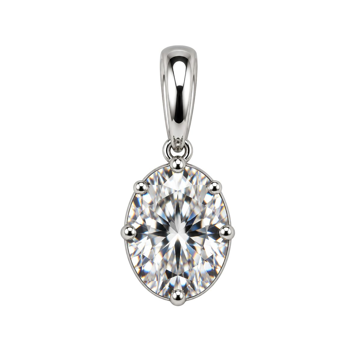 Oval Cut CZ Pendant Charm