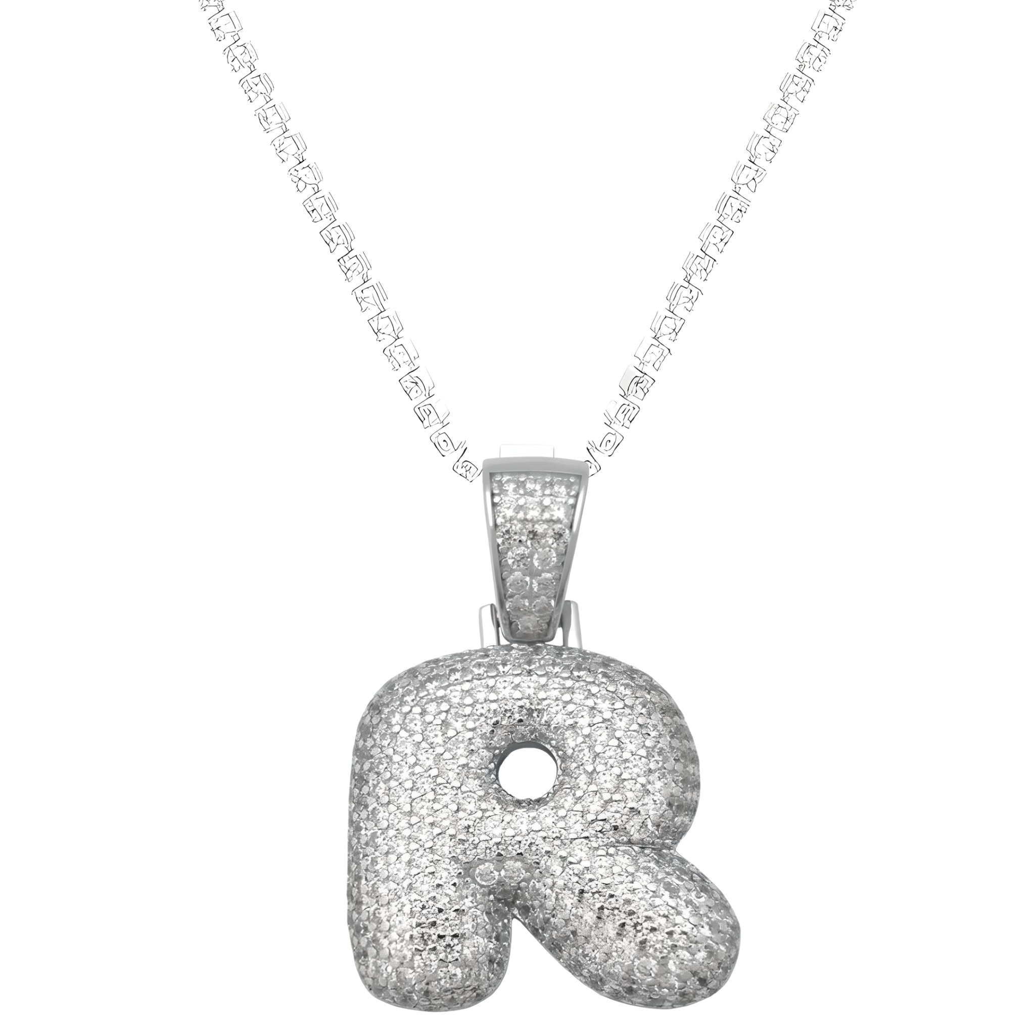 Crystal Bubble Initial necklace