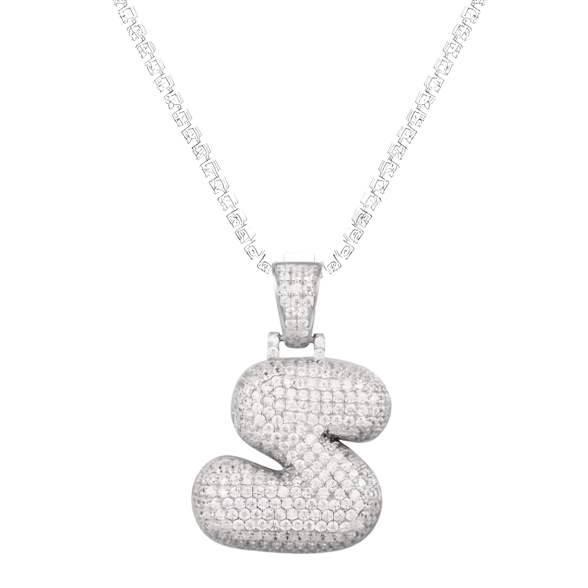 Crystal Bubble Initial necklace