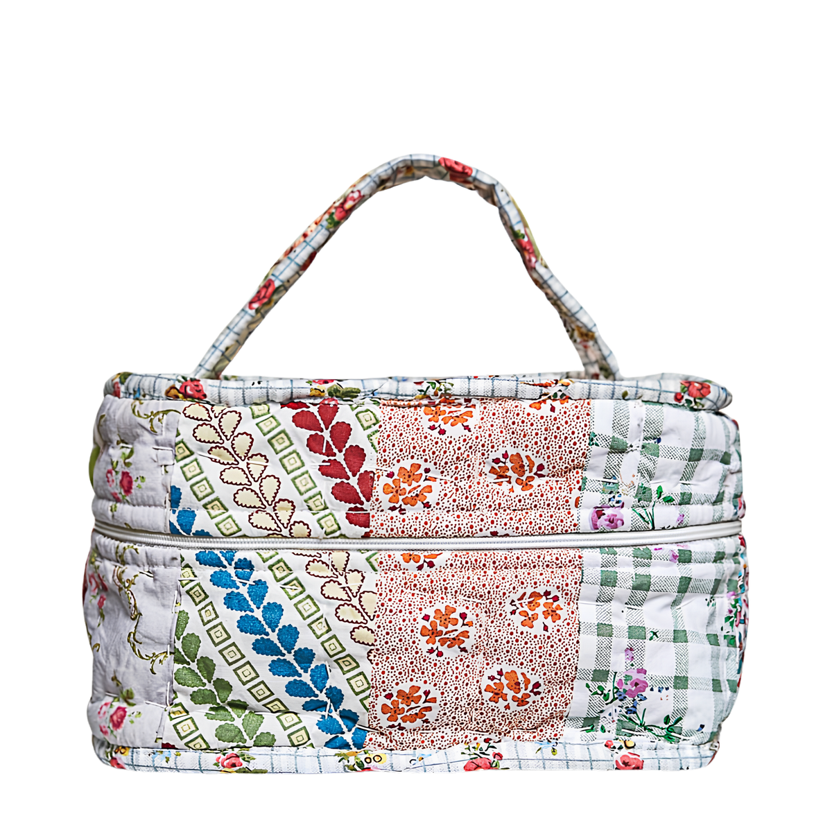 Crafted Vintage Floral Patchwork Quilted Makeup Bag