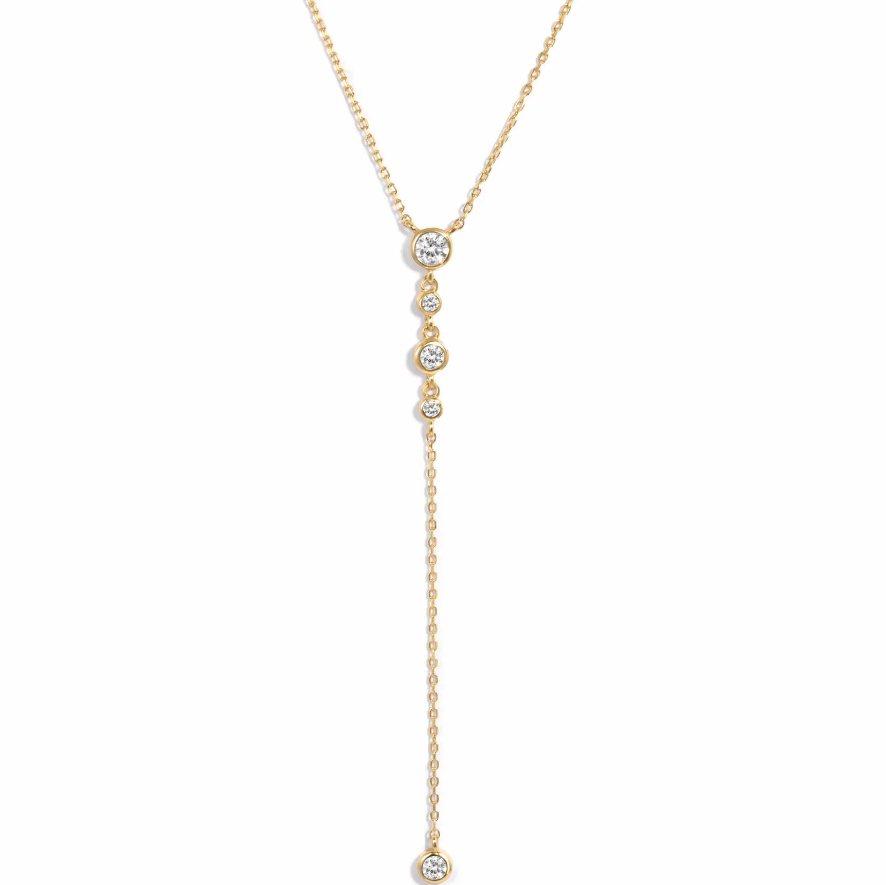 Bezel Lariat Necklace
