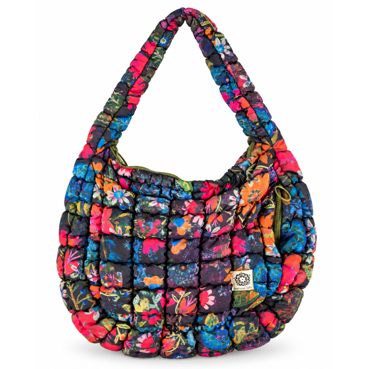 Puffy Fit-It-All Bag - Large Dark Floral Garden