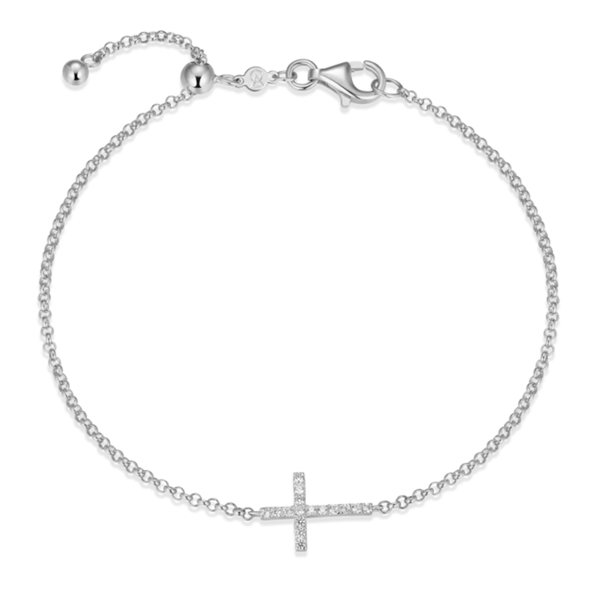 Cross Bolo Bracelet in 14k Yellow Gold Plated Sterling Silver