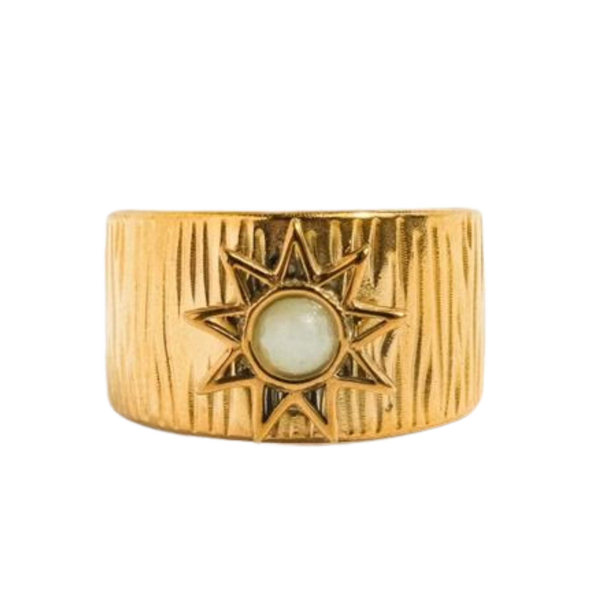 Elena 18K Gold Non-Tarnish Bohemian Sun Stone Ring