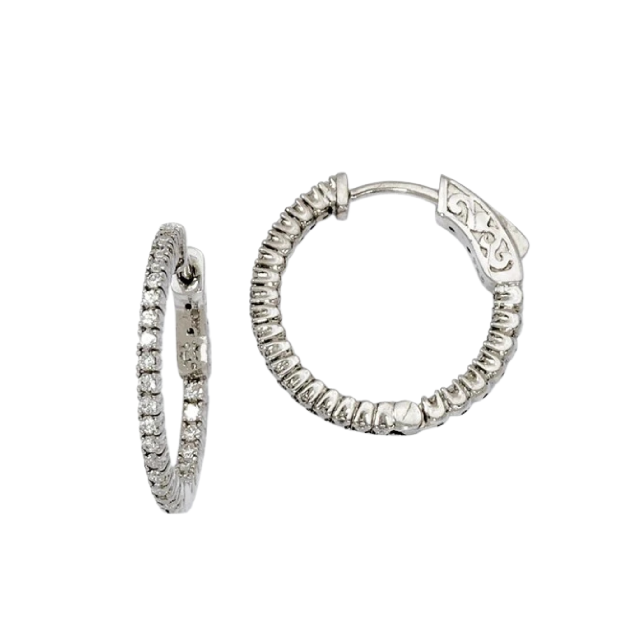 Small CZ Sterling Silver Hoops