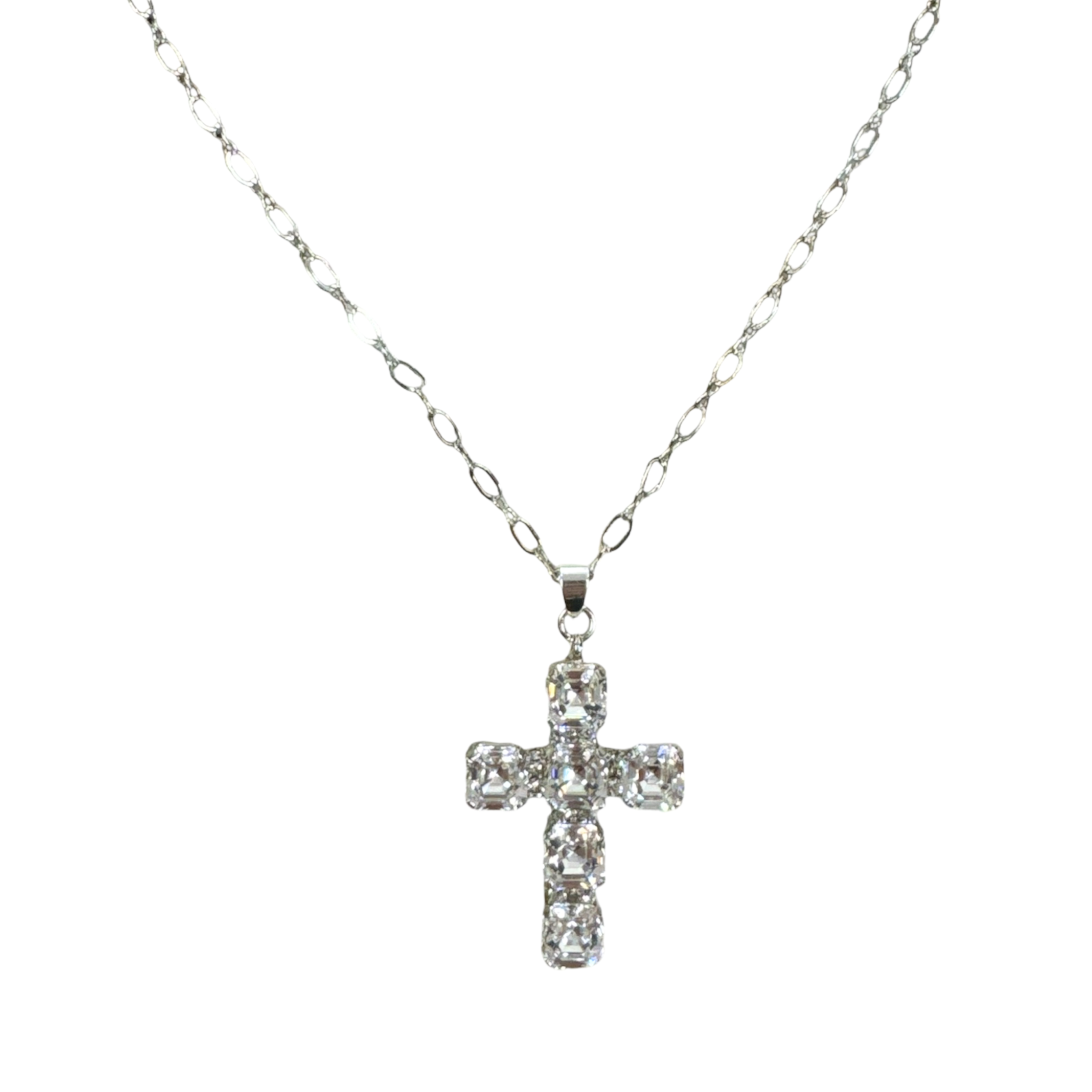 Oversized Swarovski Crystal Cross Necklace