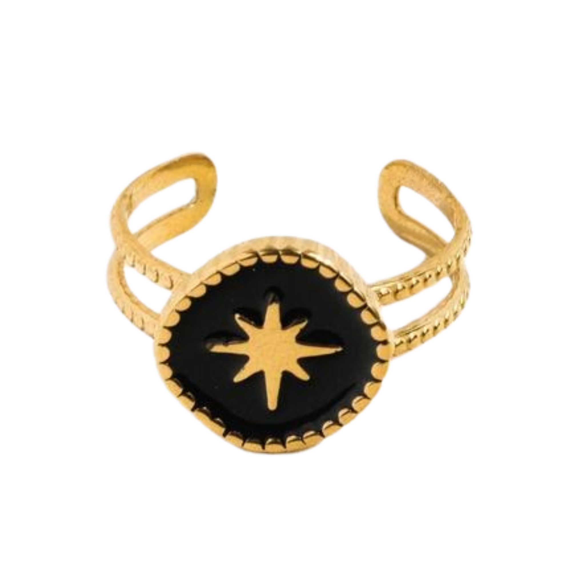 Vesper 18K Gold Non-Tarnish Adjustable Star Ring