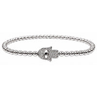 Silver - Clear Hamsa