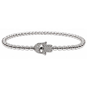 Silver - Clear Hamsa