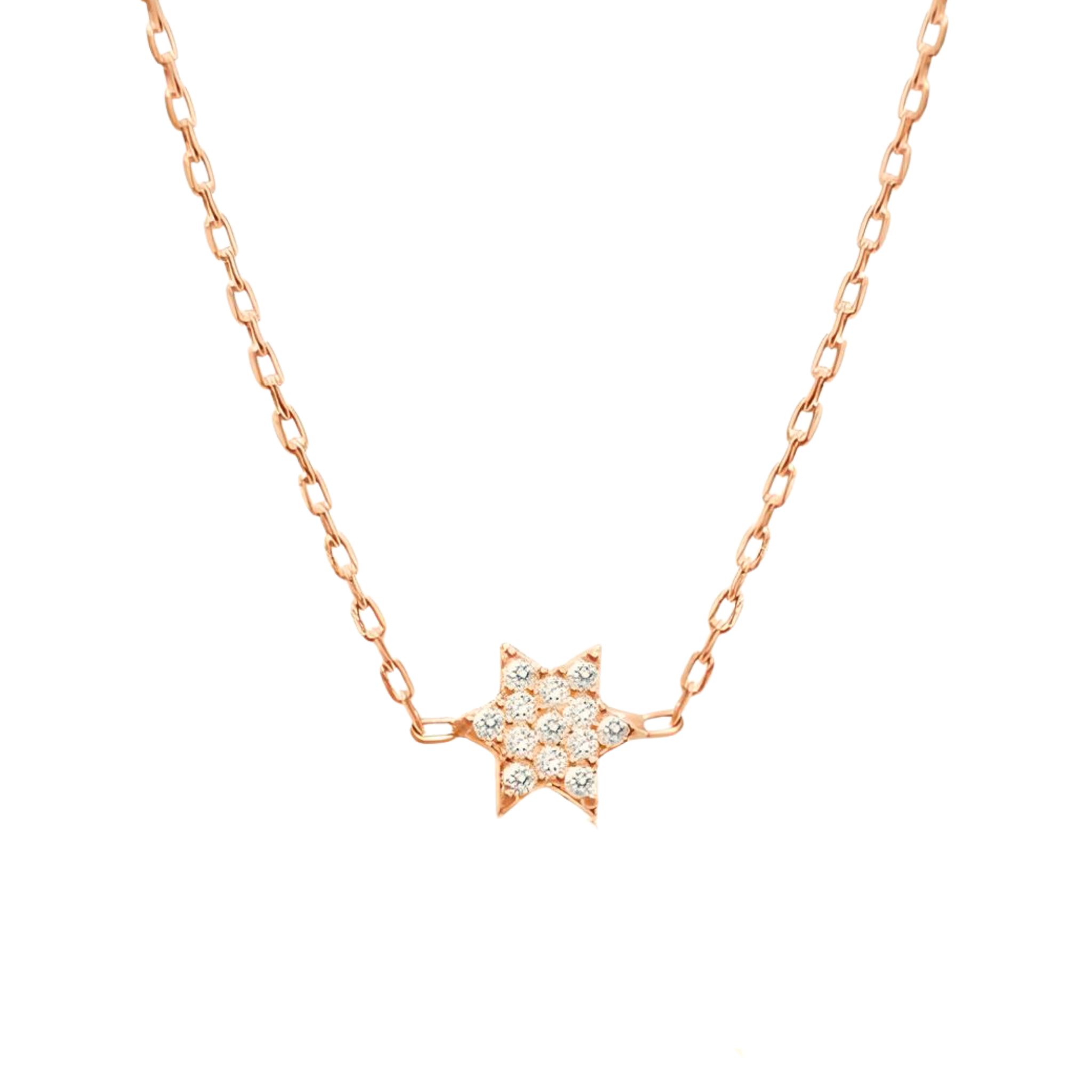 Tiny CZ Jewish Star Necklace