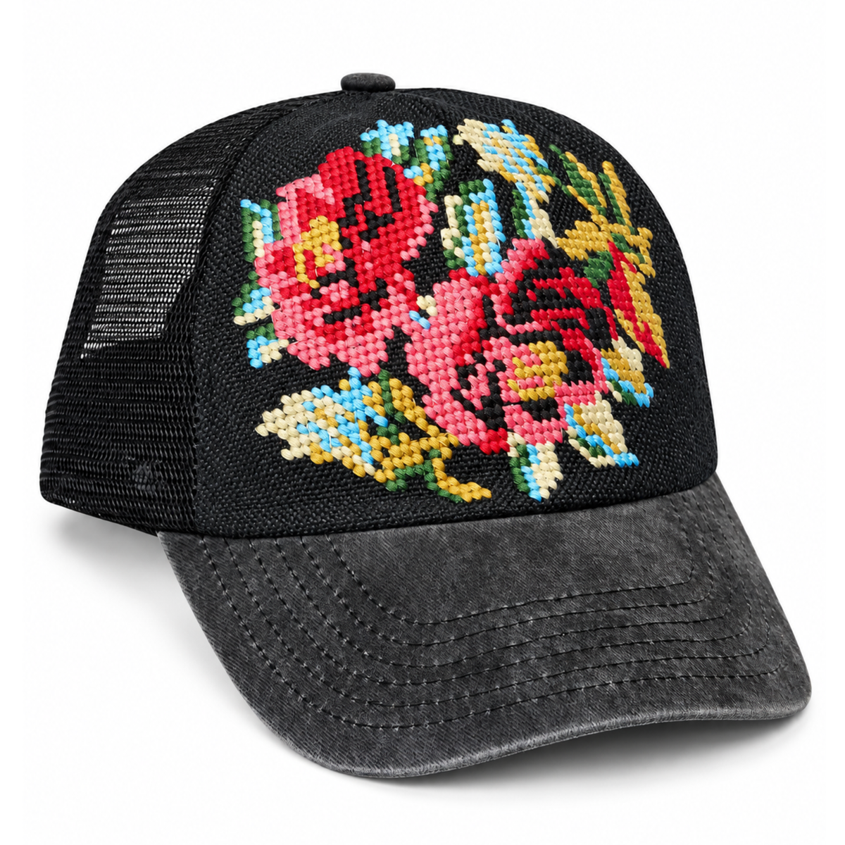 Needlepoint Trucker Hat