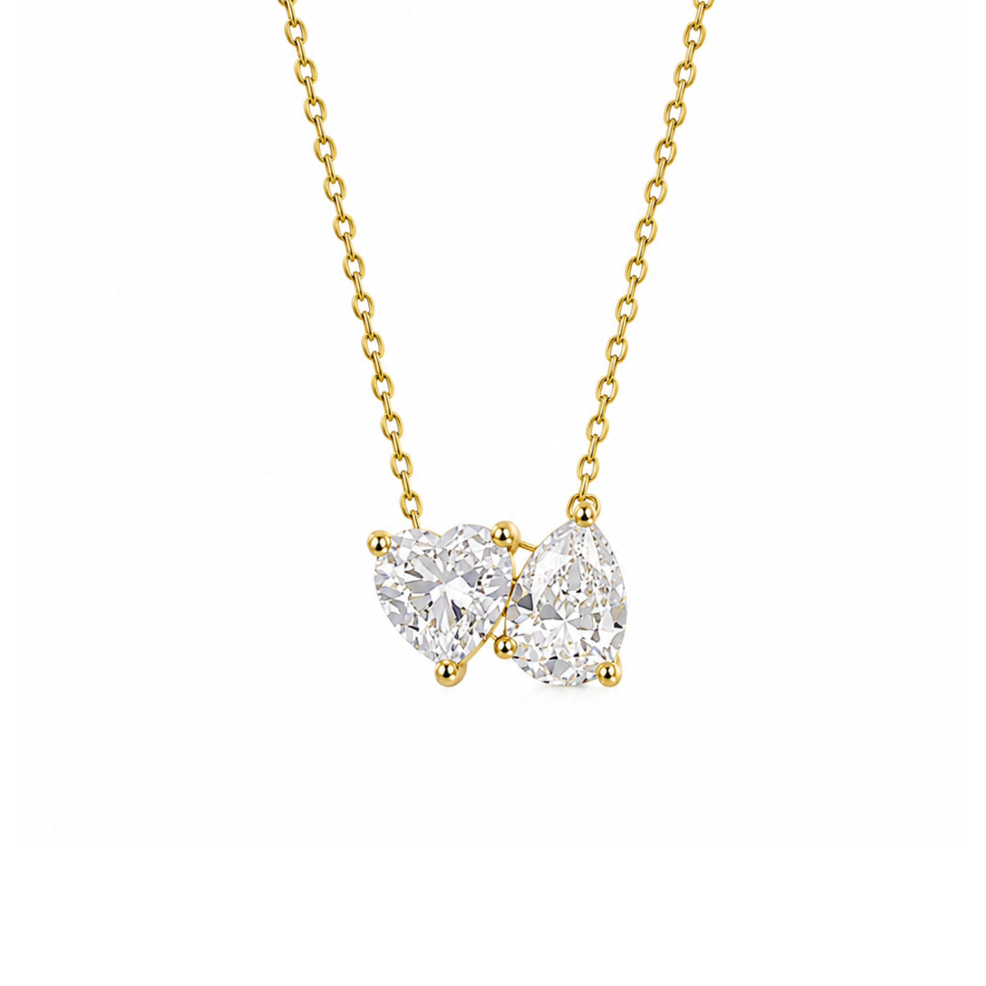 Heart & Pear Sterling Silver Necklace