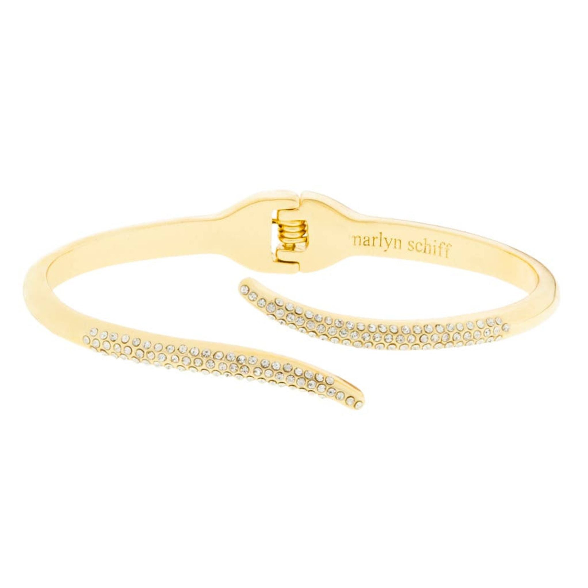 Crystal wrap hinge bangle