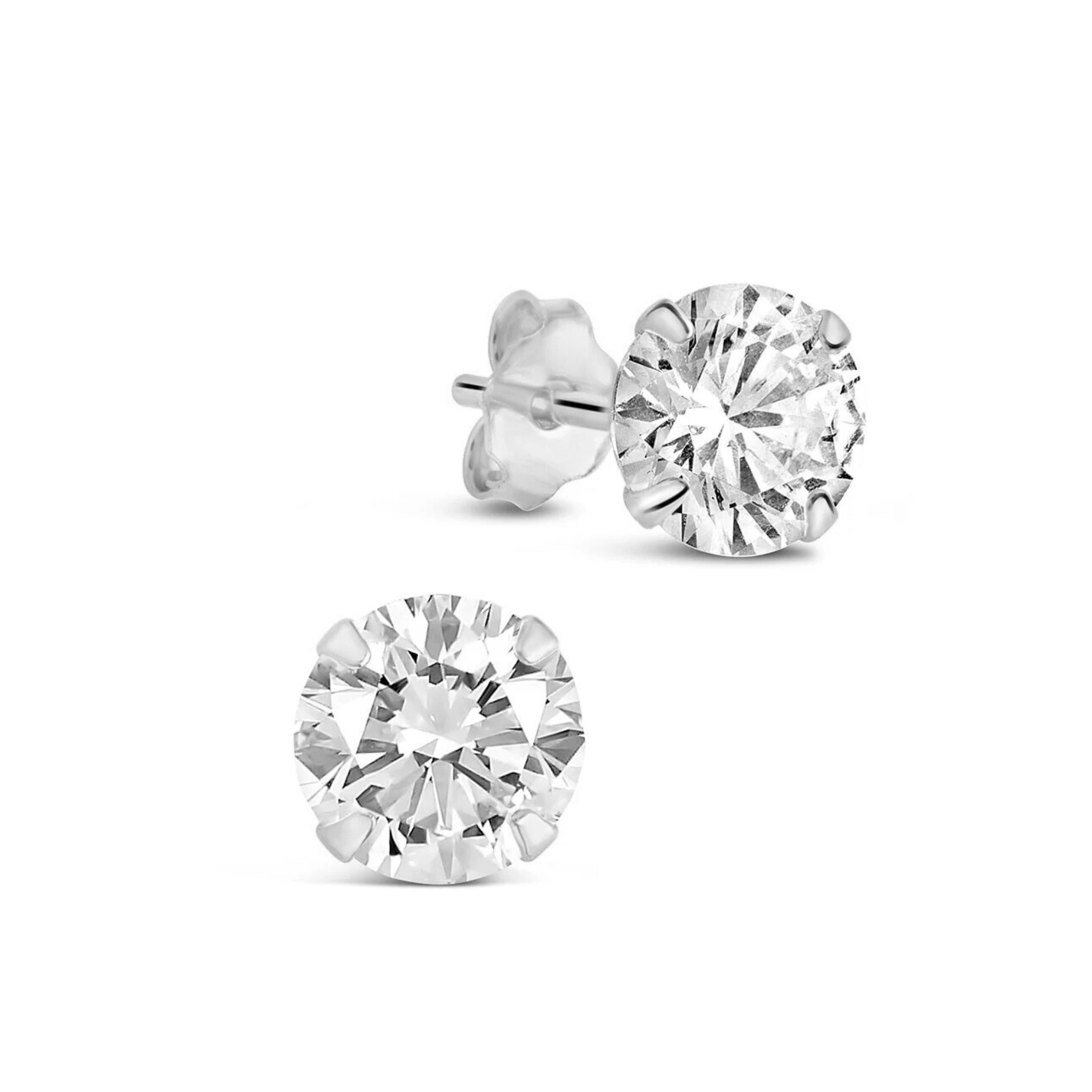 Medium CZ Sterling Silver Studs