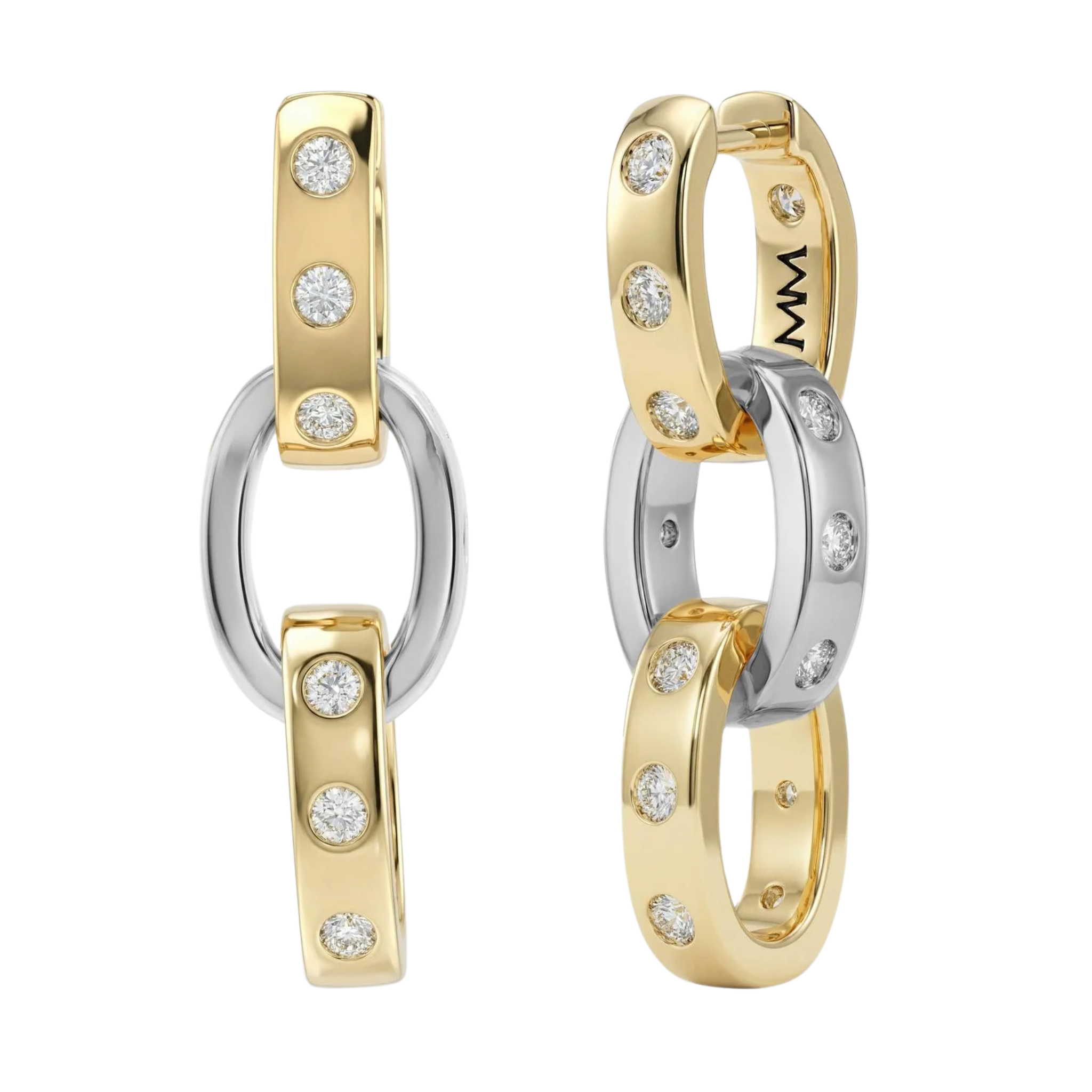 Melinda Maria Ashley Chain Convertible Earrings featuring gold-tone chain design and versatile style for various looks.