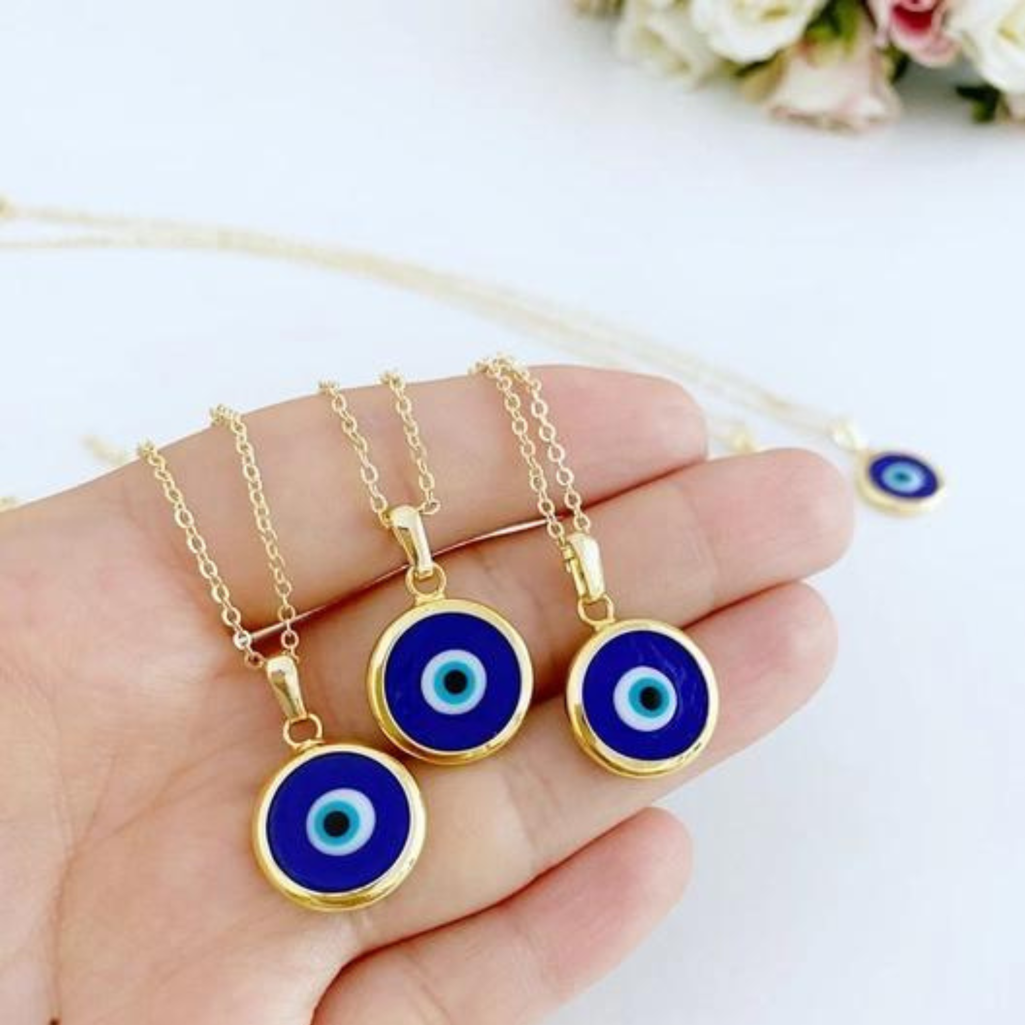 Blue Turkish Evil Eye Necklace