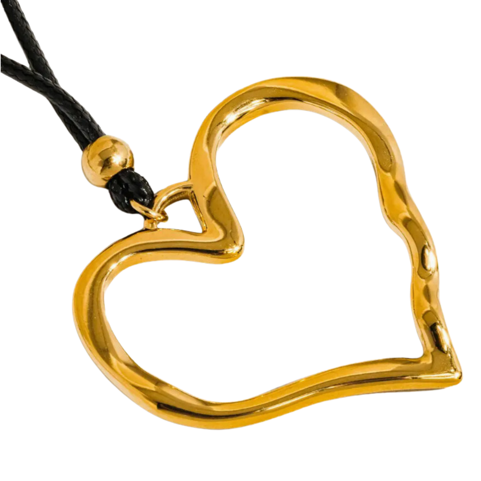 Jeffrey 18K Gold Non-Tarnish Large Heart Necklace