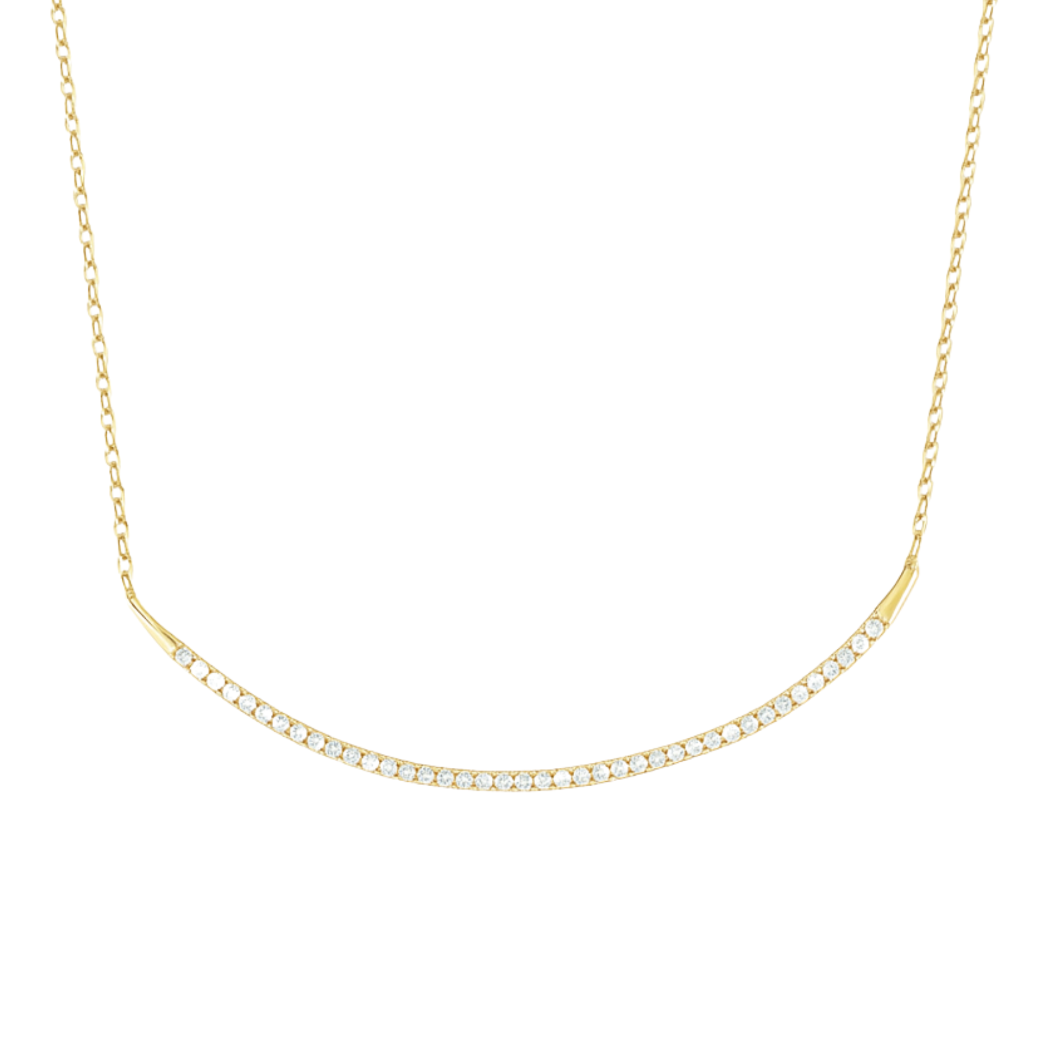 Wishbone CZ Necklace - Sterling Silver 925