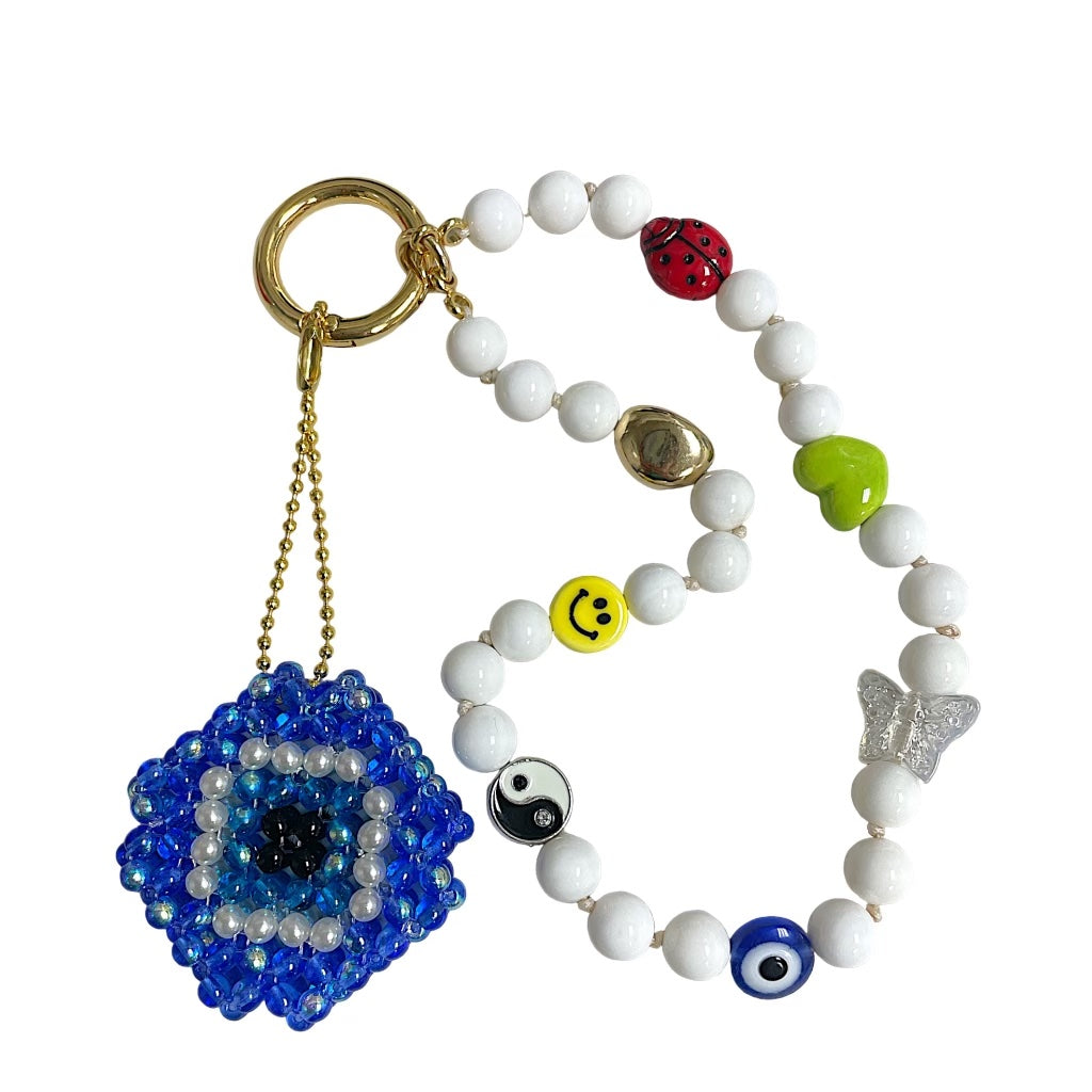 Evil Eye Beaded Bag Charm