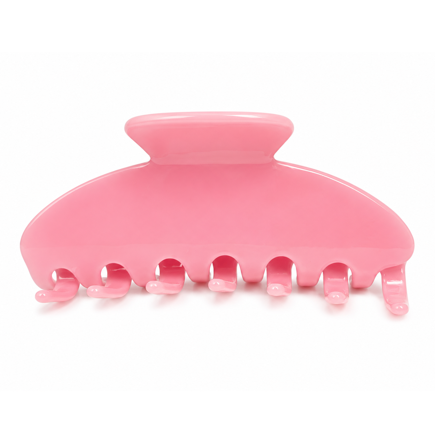 Private label Ballet Blush Claw Hair Clip with a sleek, curved design for secure hair styling and a soft blush pink color.