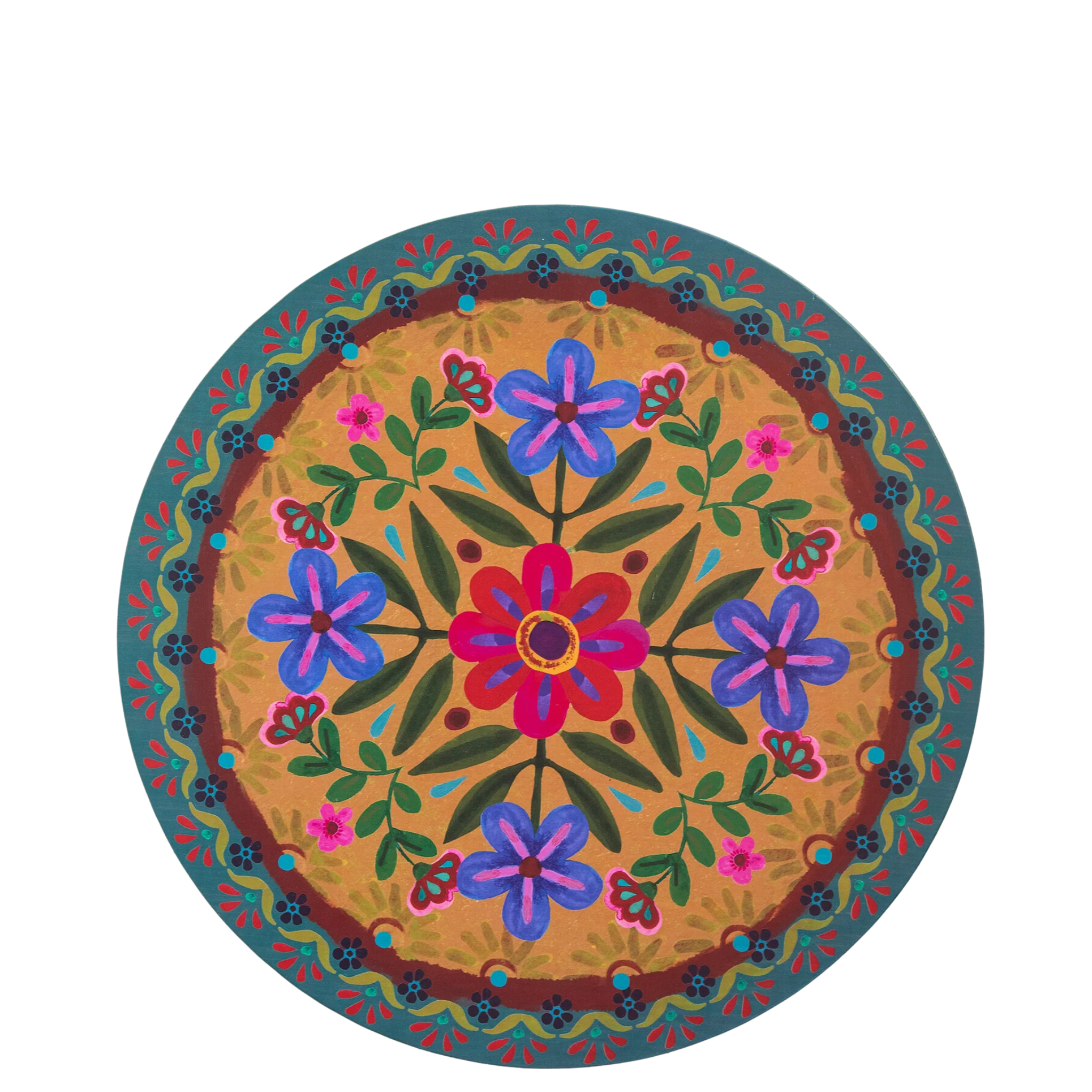 Painted wooden lazy Susan