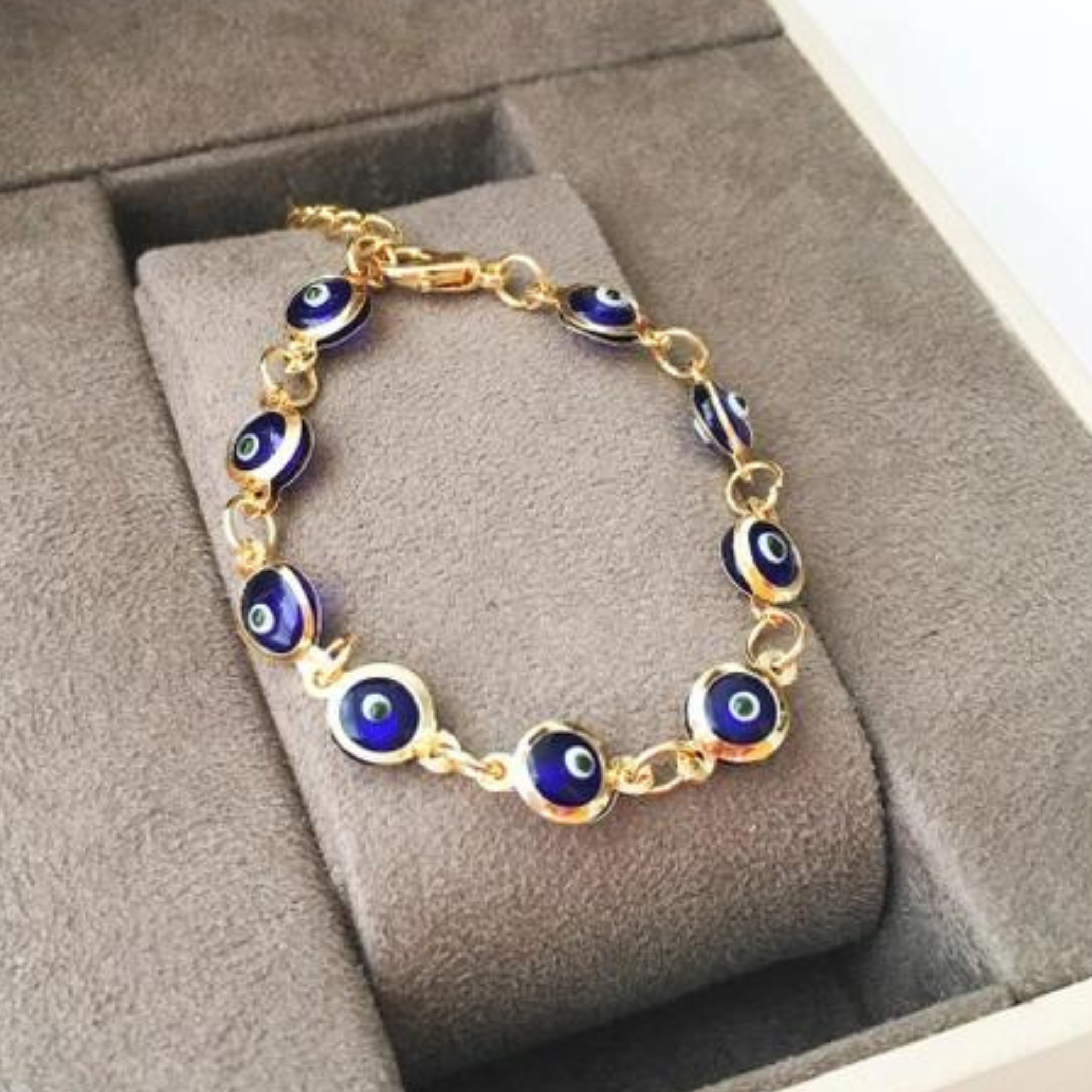 Blue Glass Evil Eye Bracelet