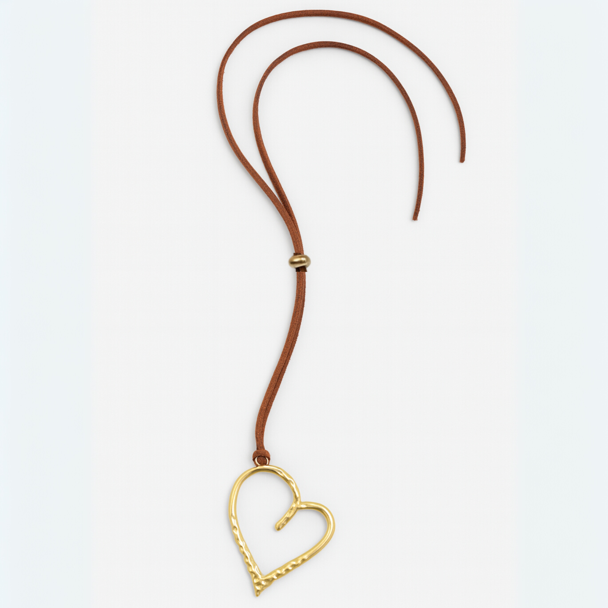 Western Love Story Suede Adjustable Heart Necklace