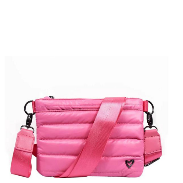 Think Royln Rockstar Hobo Bag In White Patent in Pink