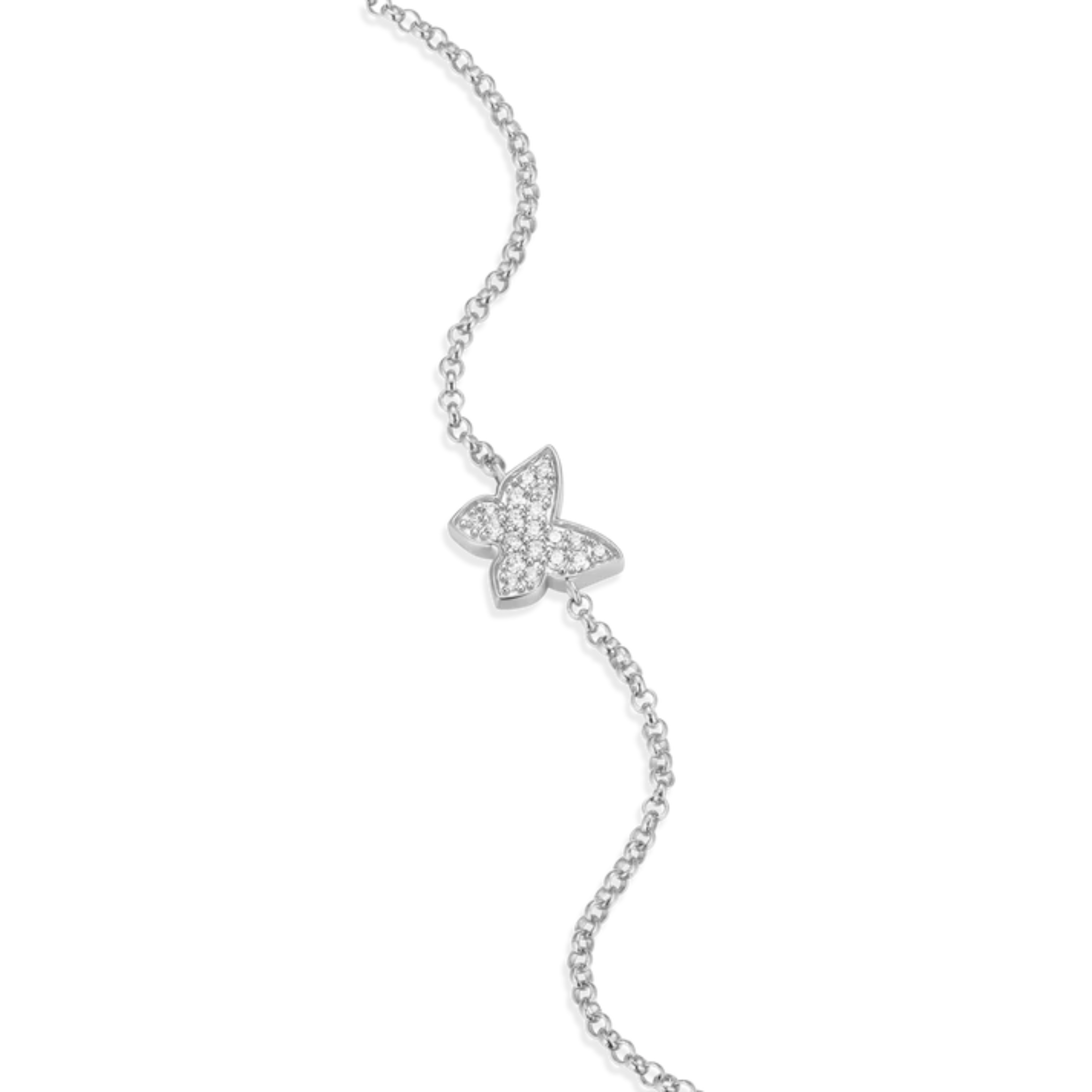 Butterfly Bolo Bracelet in Rhodium Plated Sterling Silver