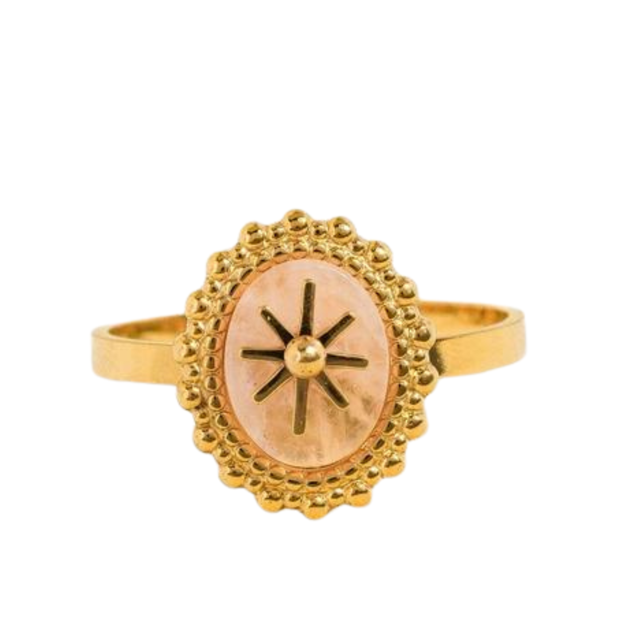 Gypsy Rose 14K Gold Filled Adjustable Round Stone Ring