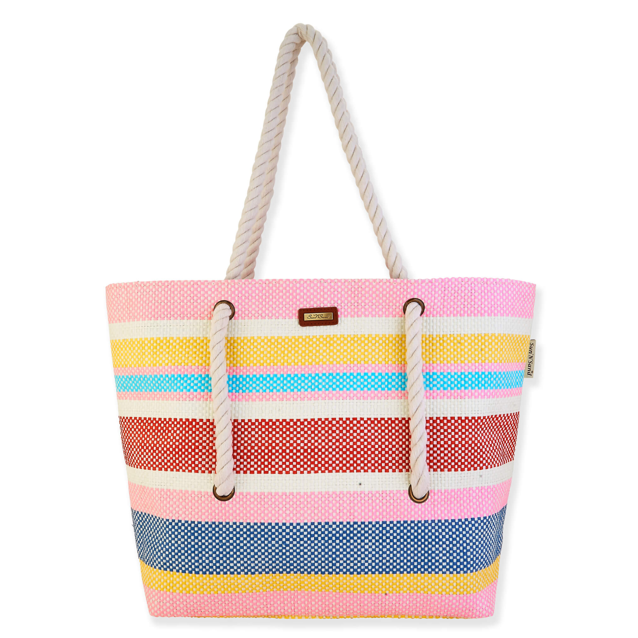 Sun n Sand Poppy Beach Tote bag with colorful floral design, spacious interior, perfect for carrying beach essentials.