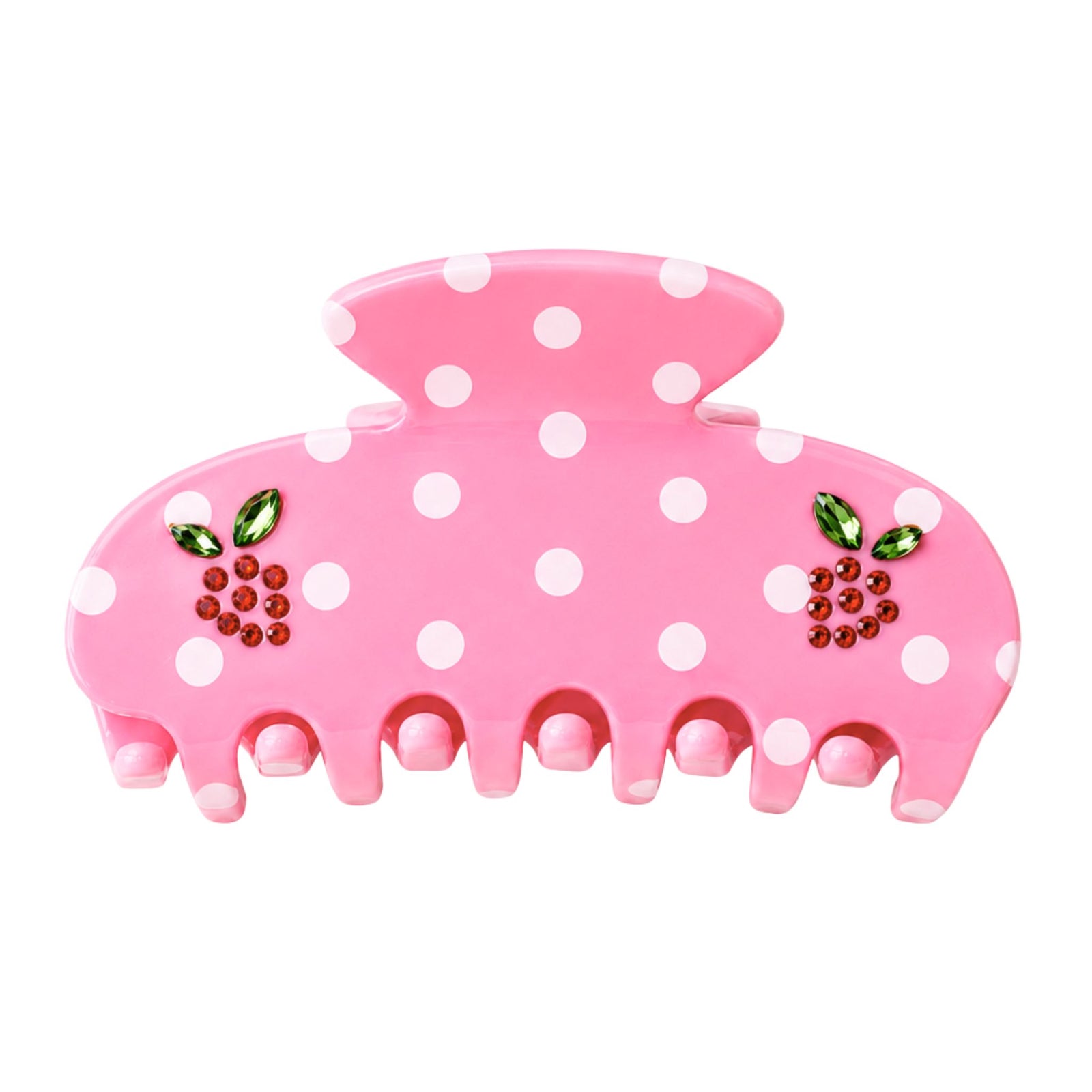 🍓 Berry Sweet Polka Dot Claw Clip
