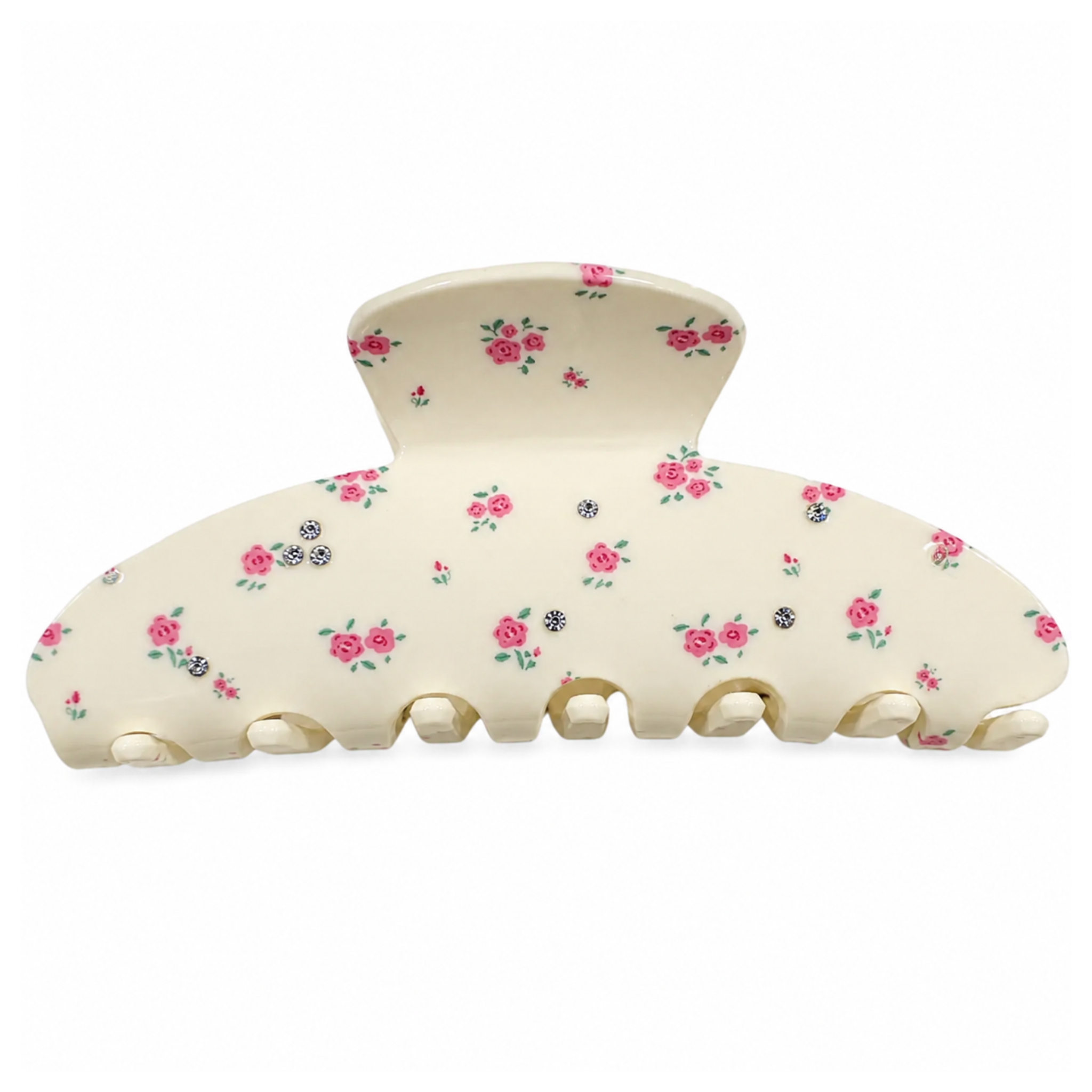 Private label ditzy floral hair clip with delicate fabric flowers and colorful accents, perfect for adding a charming touch to hairstyles.