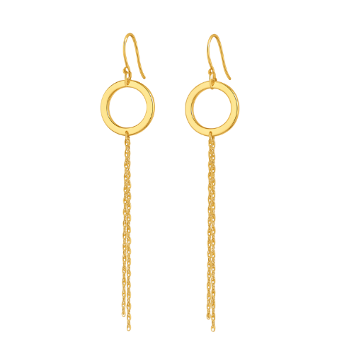Tassel Gold Evening Earring - Sterling Silver